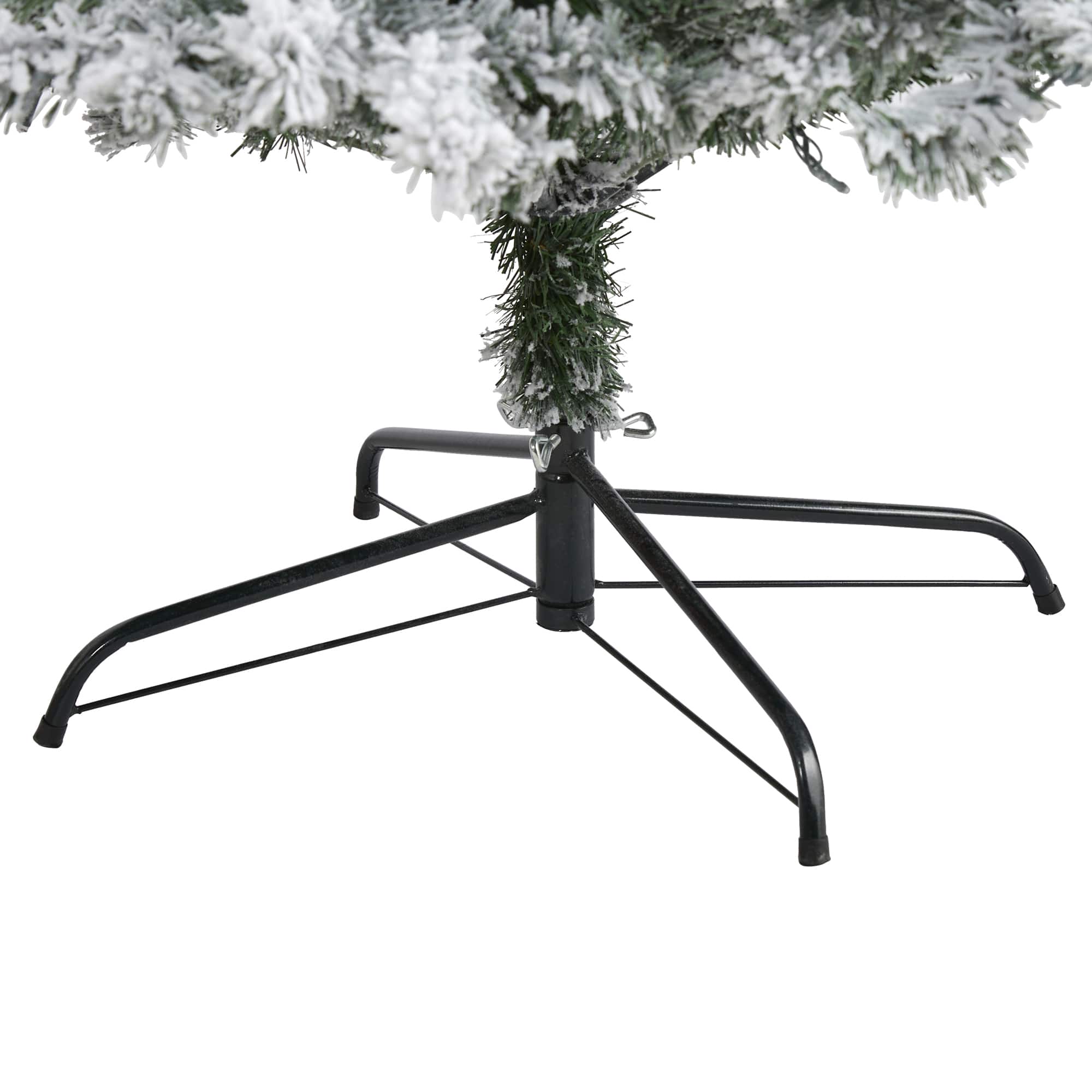 8ft. Pre-Lit Flocked Rock Springs Spruce Artificial Christmas Tree with Clear LED Lights