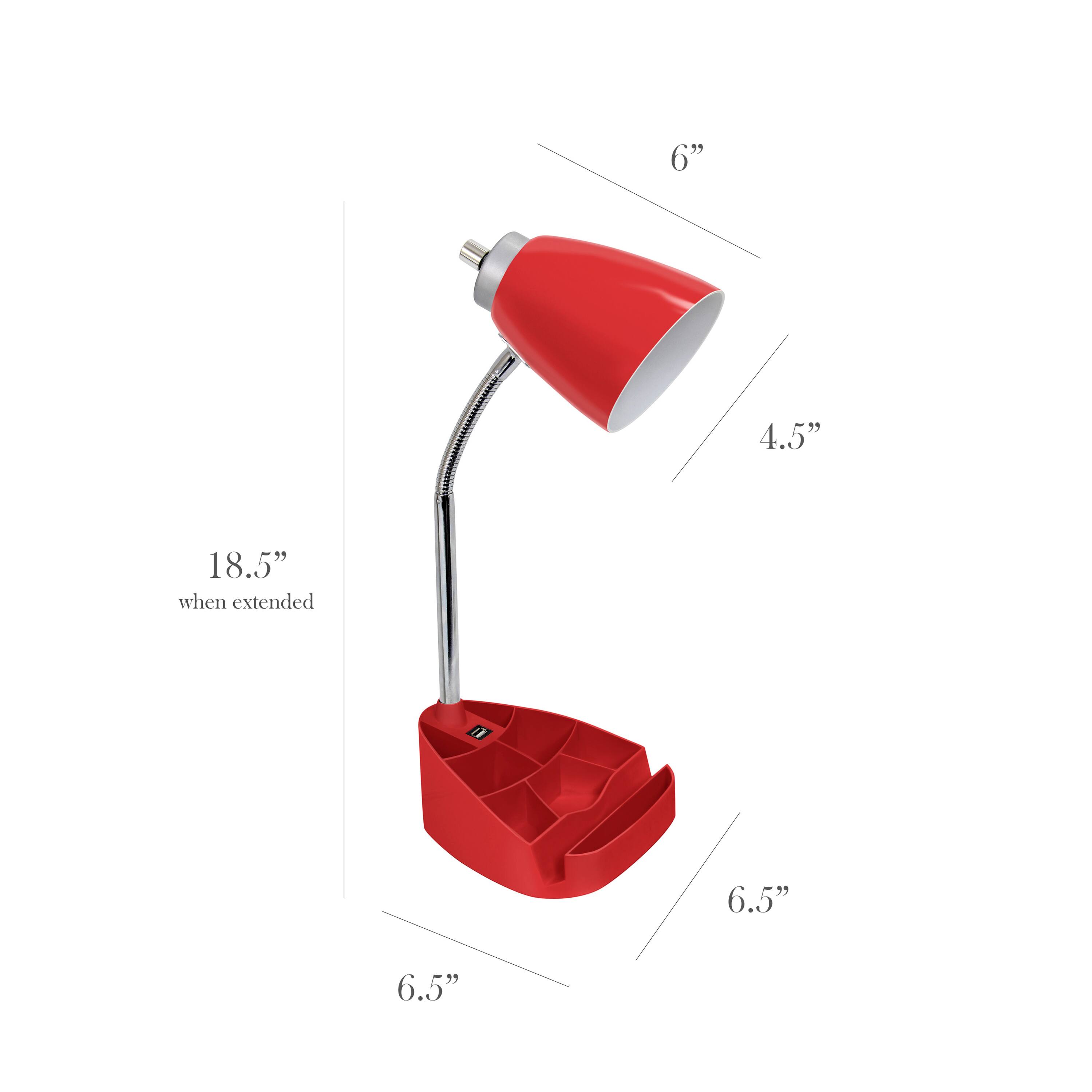 LimeLights 18.5&#x22; Gooseneck Desk Lamp with Tablet Stand and USB Port