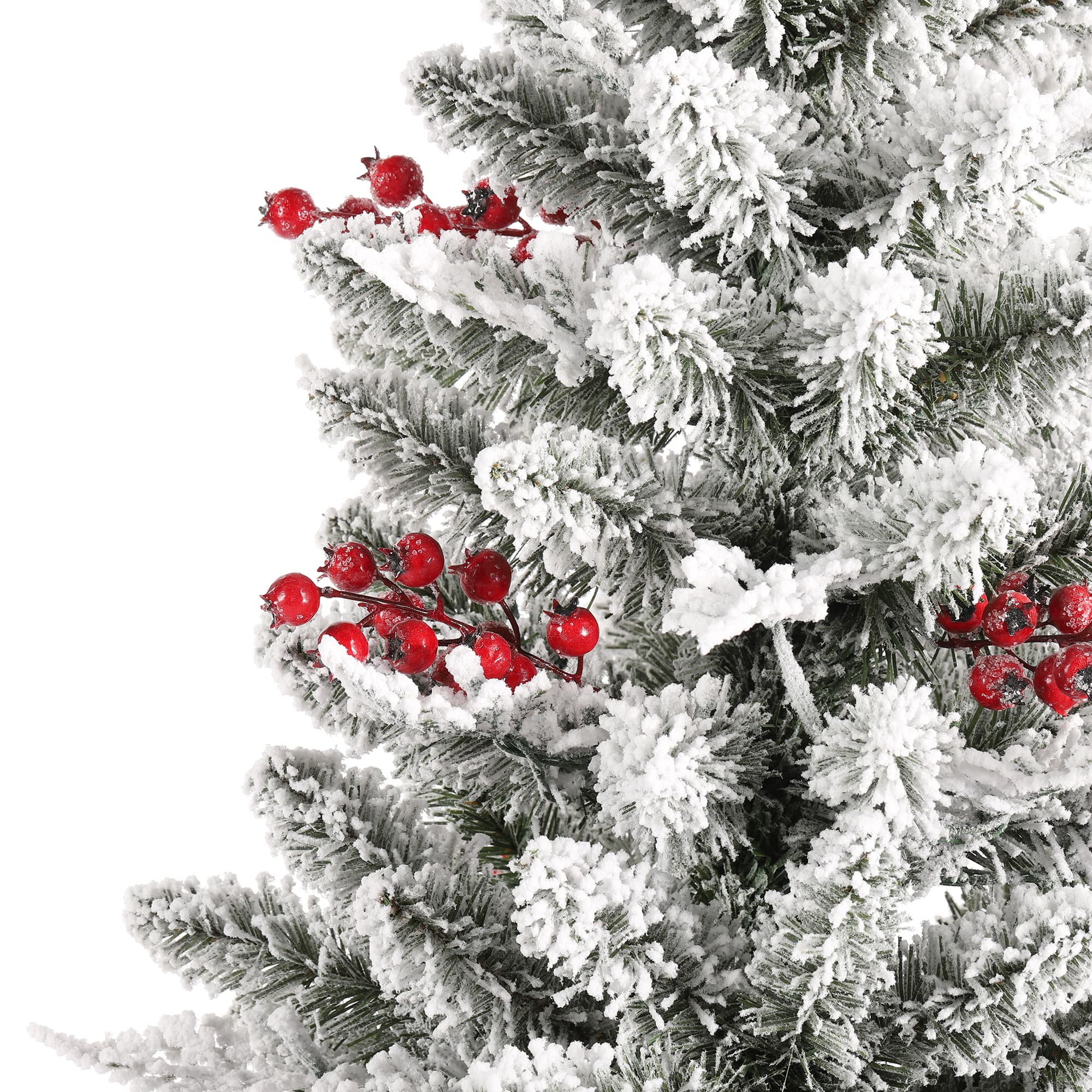 Glitzhome&#xAE; 4ft Pre-Lit Flocked Artificial Christmas Porch Tree, Multi-color LED Lights