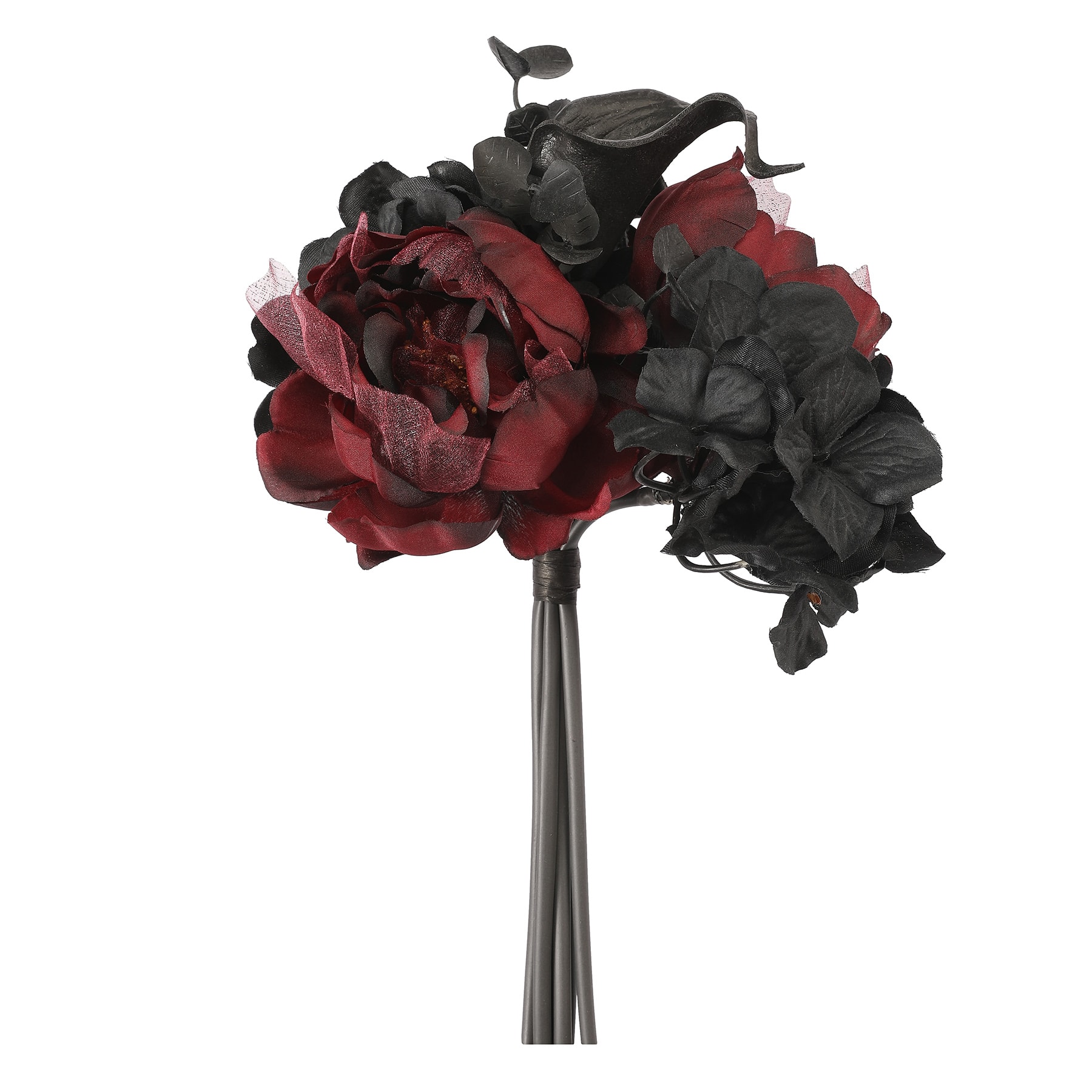 10&#x22; Black Hydrangea &#x26; Red Rose Bouquet by Ashland&#xAE;