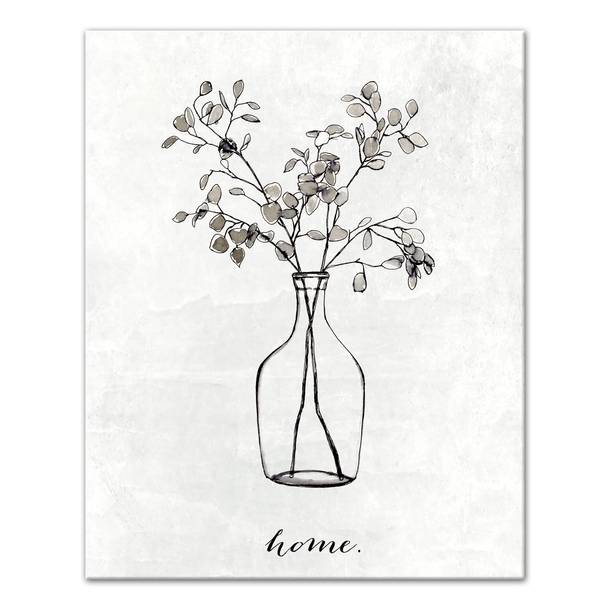 Designs Direct Home Flower Line Drawing Canvas Wall Art