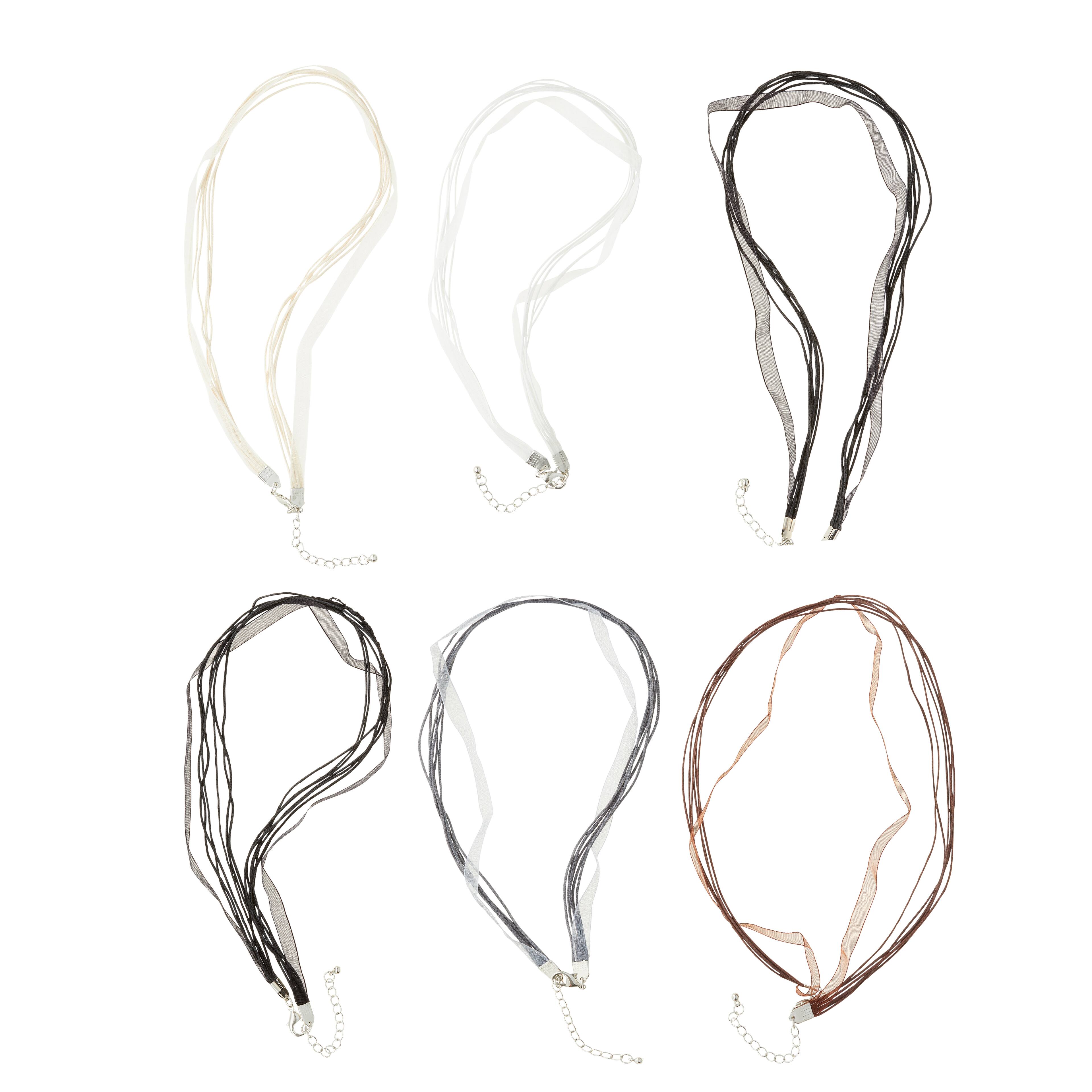 12 Packs: 6 ct. (72 total) 18&#x22; Ribbon Cord Necklaces by Bead Landing&#x2122;