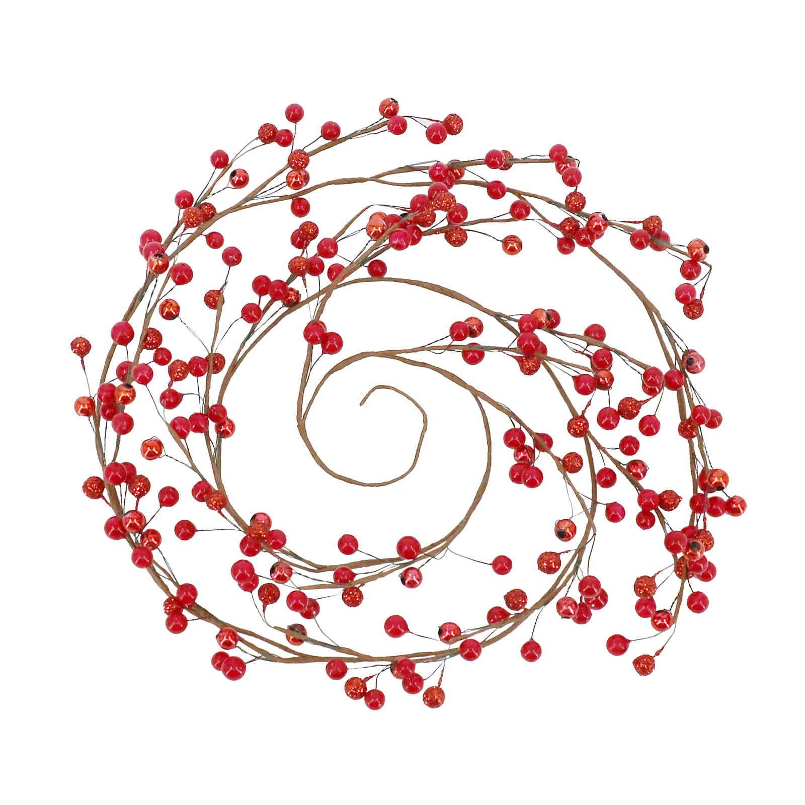 5ft. Red Glitter Berry Coiled Garland by Ashland&#xAE;