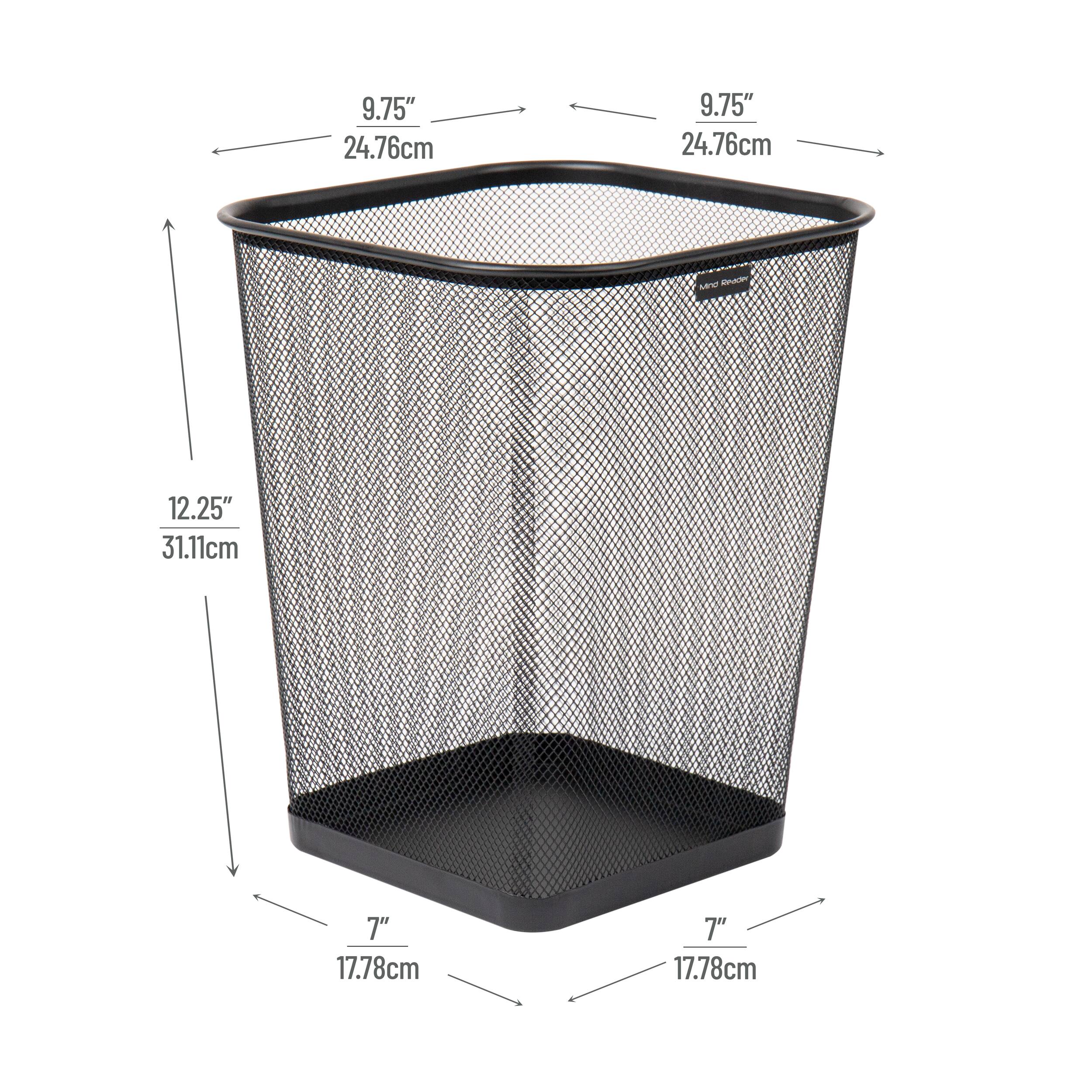 Mind Reader 5gal. Black Metal Mesh Waste Paper Basket, 4ct.