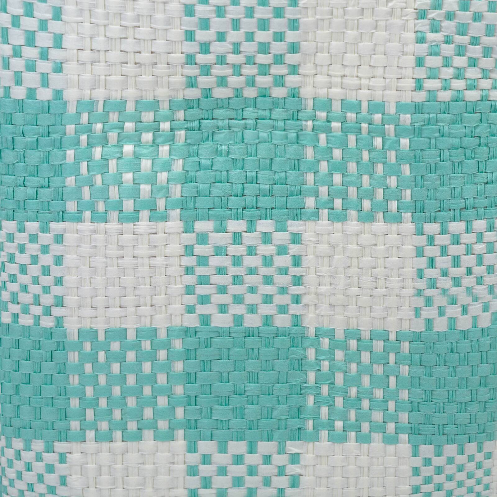 DII® Large Aqua Checked Rectangle Woven Paper Basket
