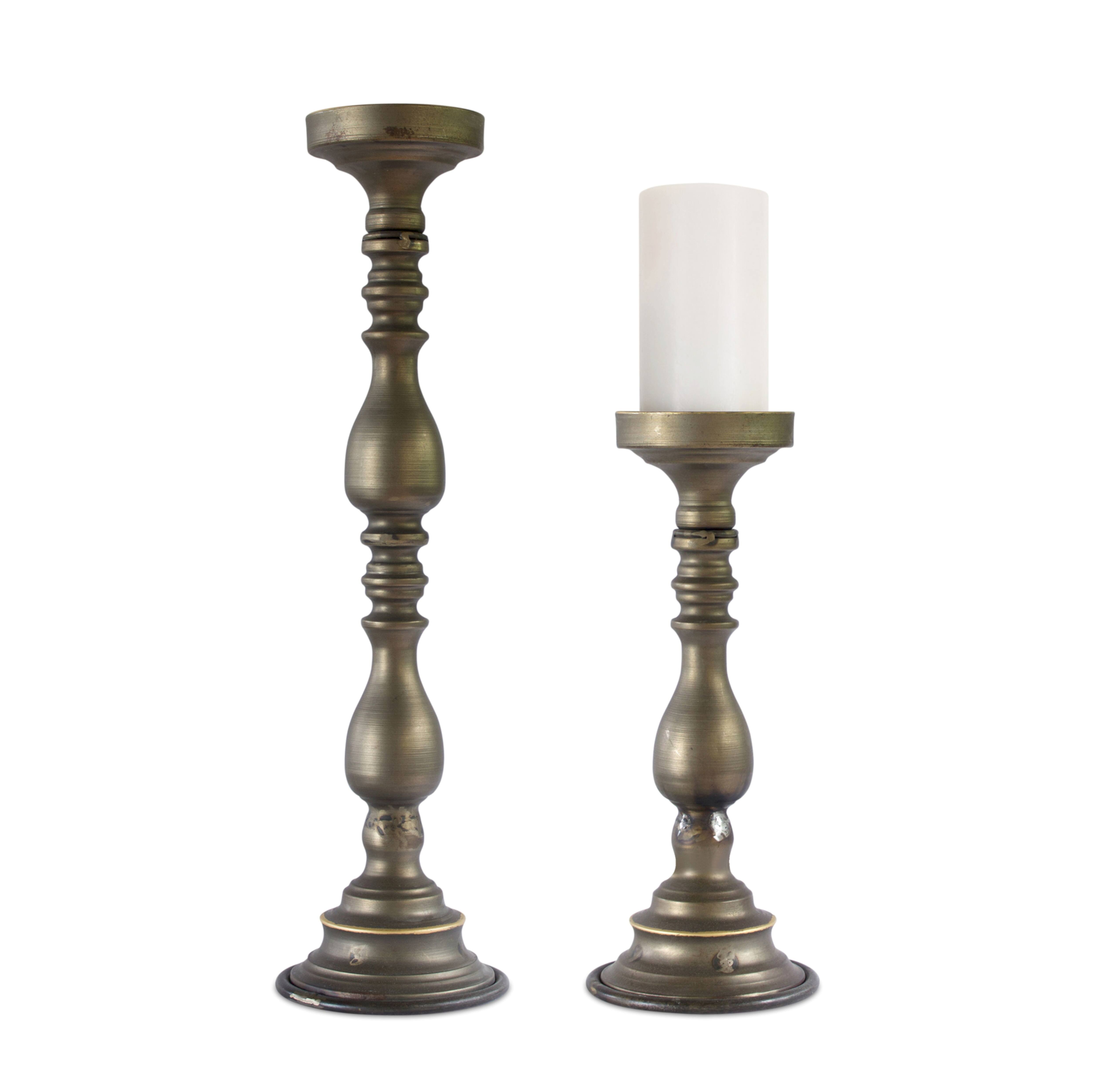 Shop for the Metal Candle Holder Set, 15.25" & 23" at Michaels