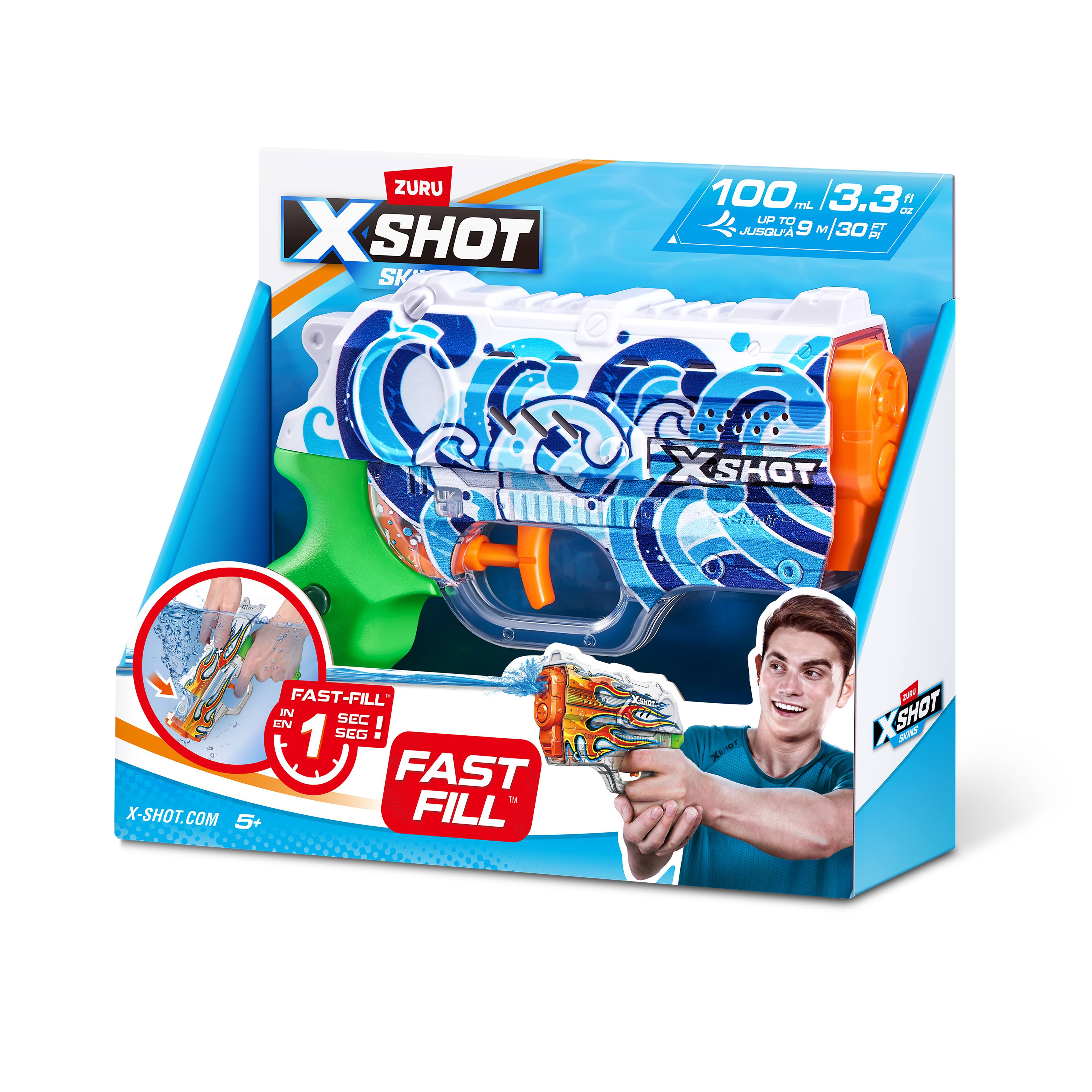 Assorted Zuru X-SHOT Fast Fill Skins Nano Water Blaster, 1pc.