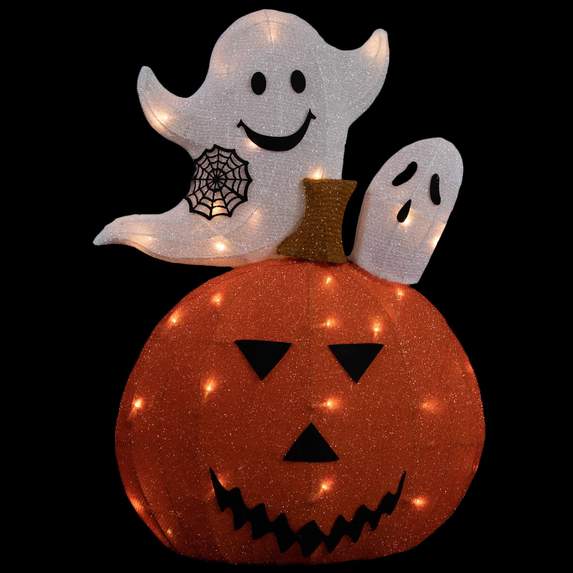 28&#x22; LED Lighted Jack-O-Lantern &#x26; Ghosts Halloween Decoration