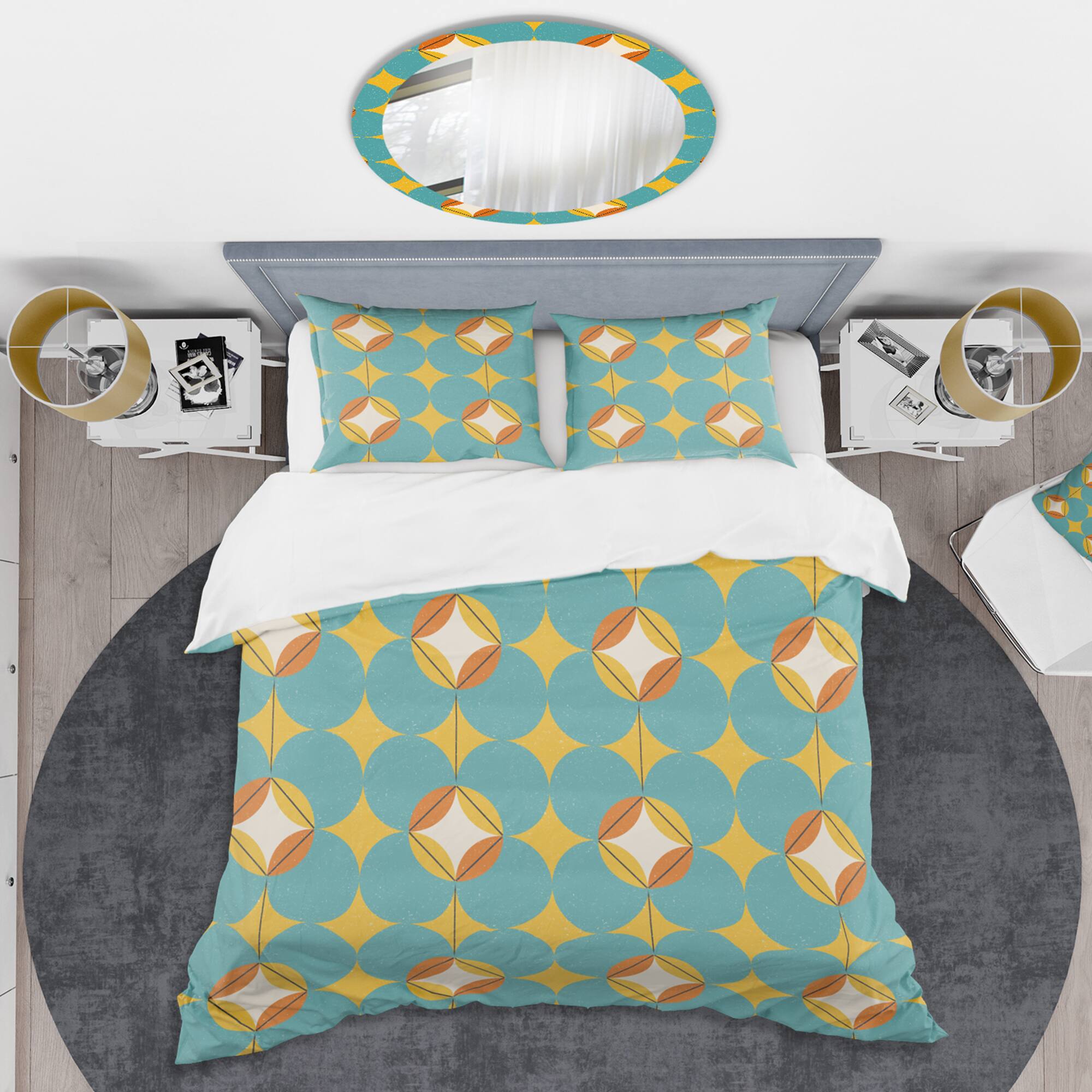 Designart 'Diamond Retro IV' Mid-Century Duvet Cover Set