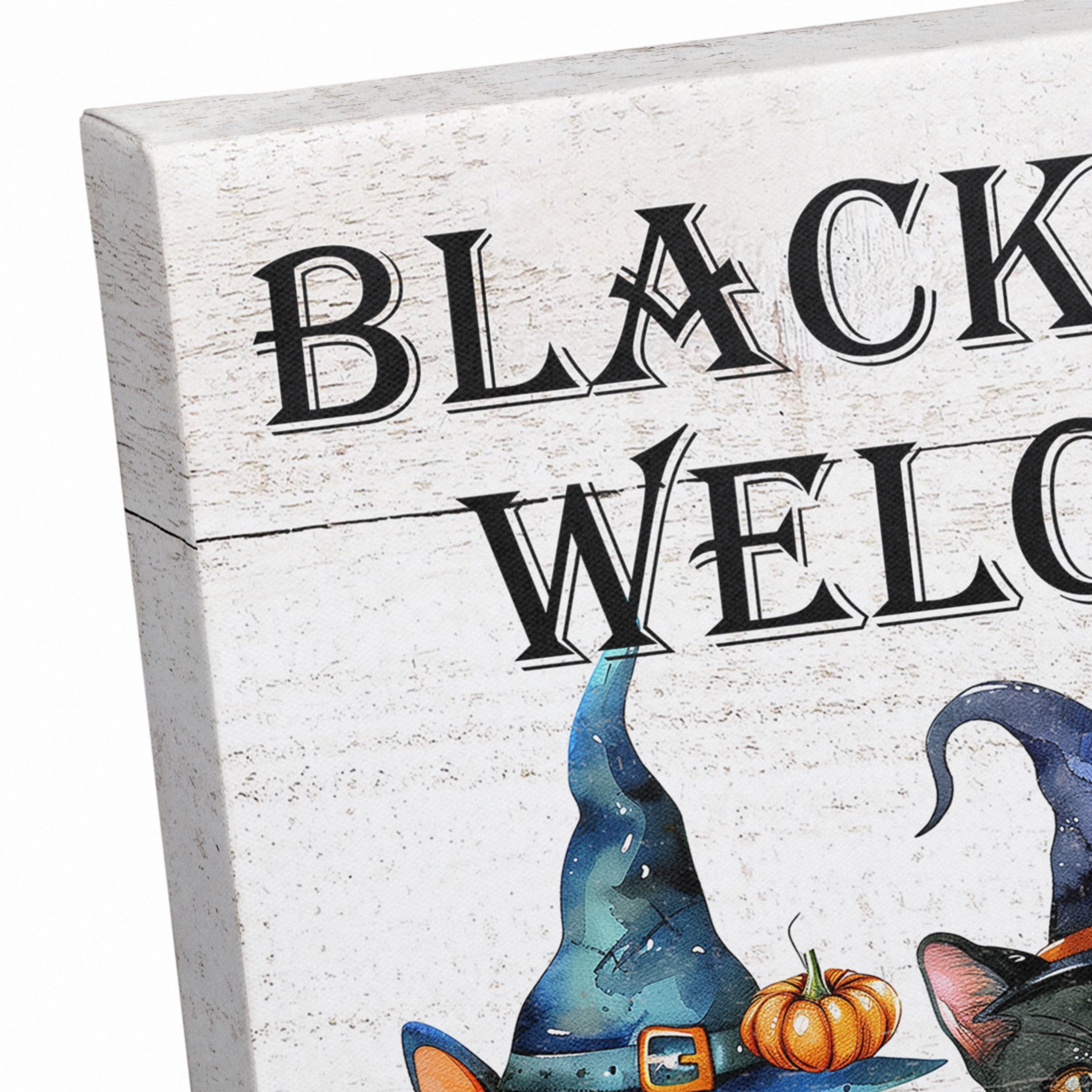 Black Cats Welcome 16" x 20" Canvas Wall Art