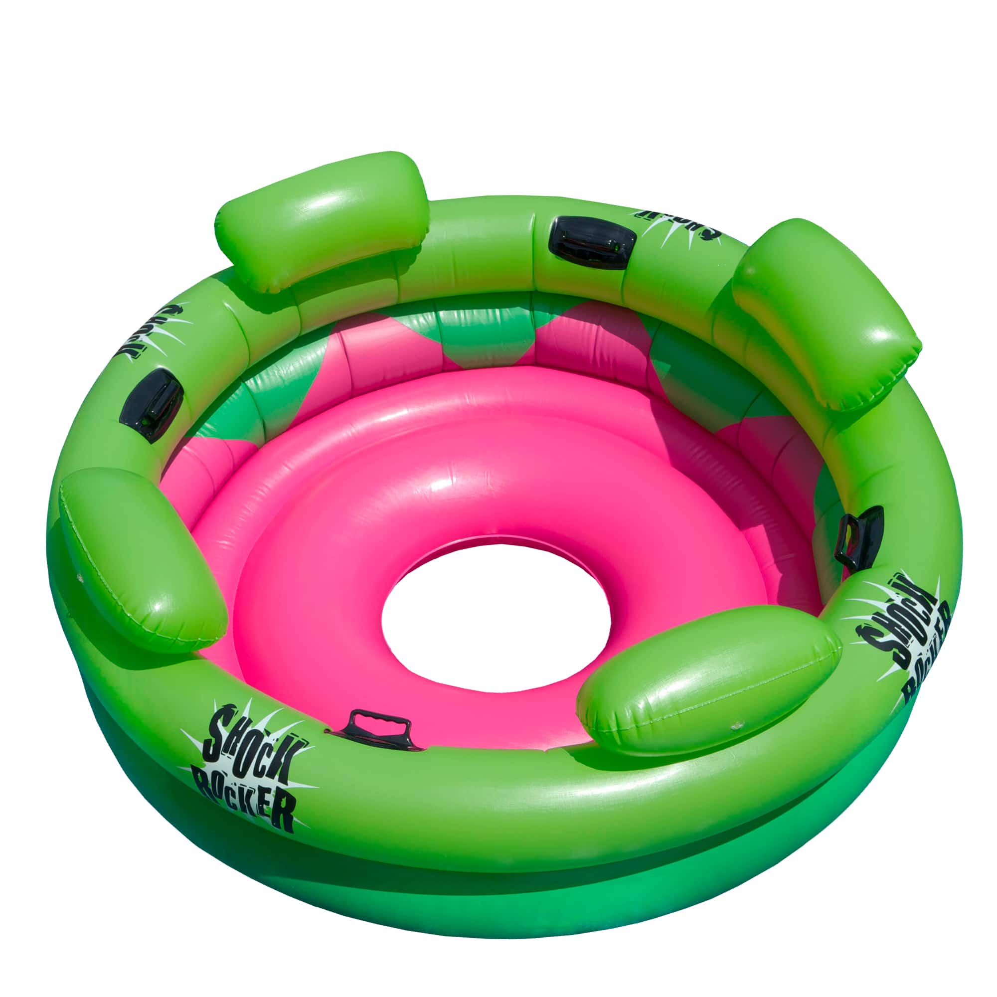 Swimline 75&#x22; Inflatable Green &#x26; Pink Shock Rocker Pool Float