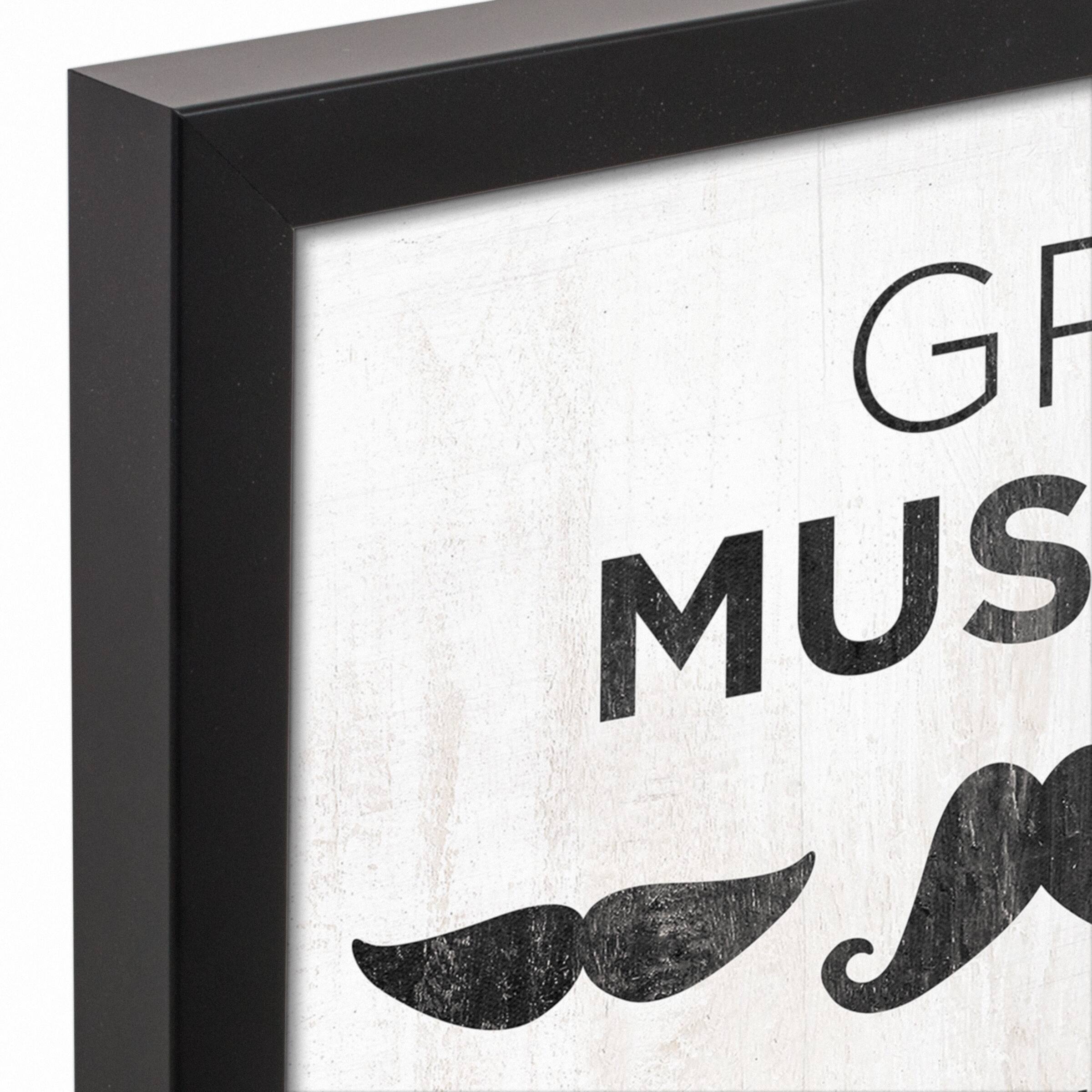 Great Mustache Dad Black Framed Canvas