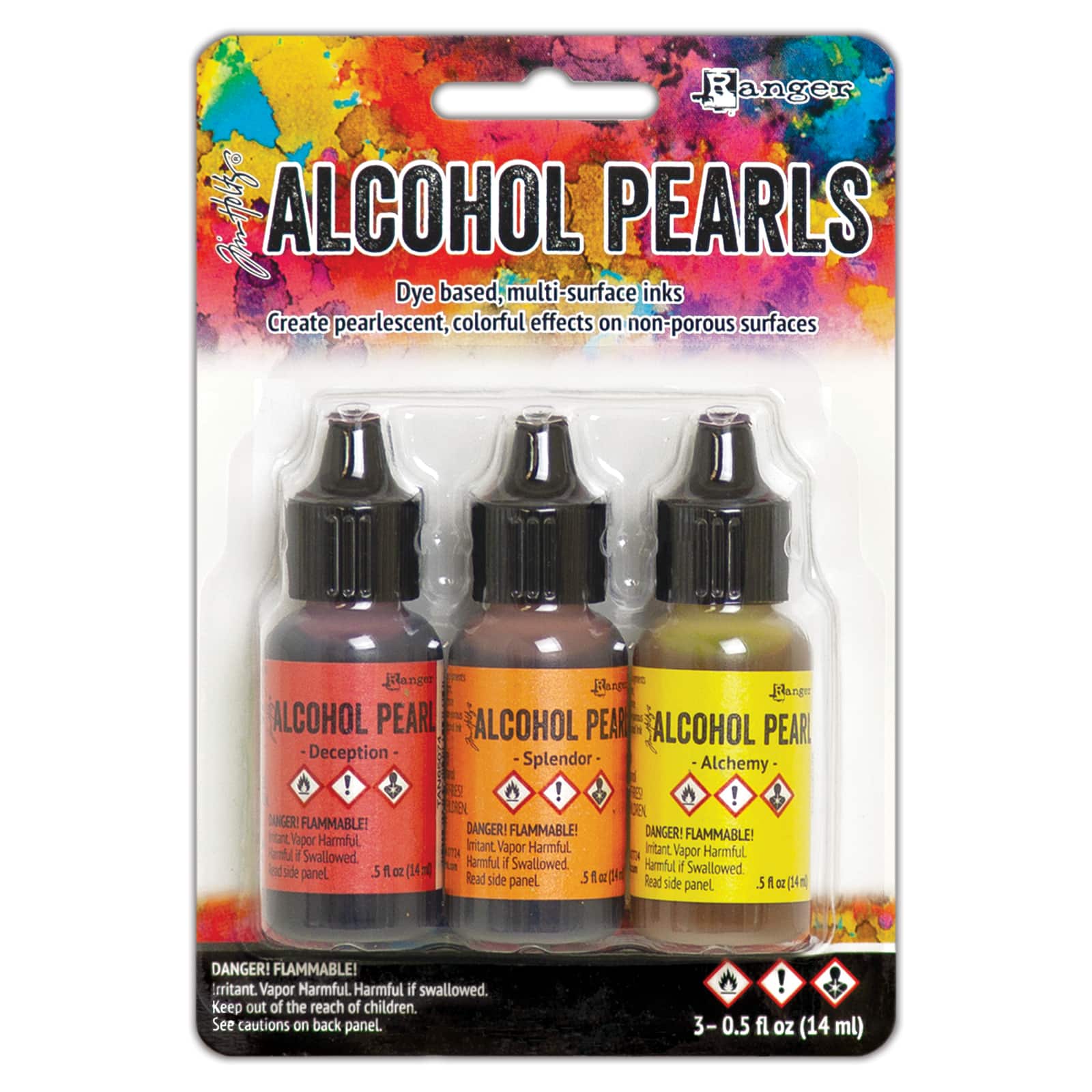 6 Packs: 3 ct. (18 total) Ranger Tim Holtz® Alcohol Ink Pearl Kit 1