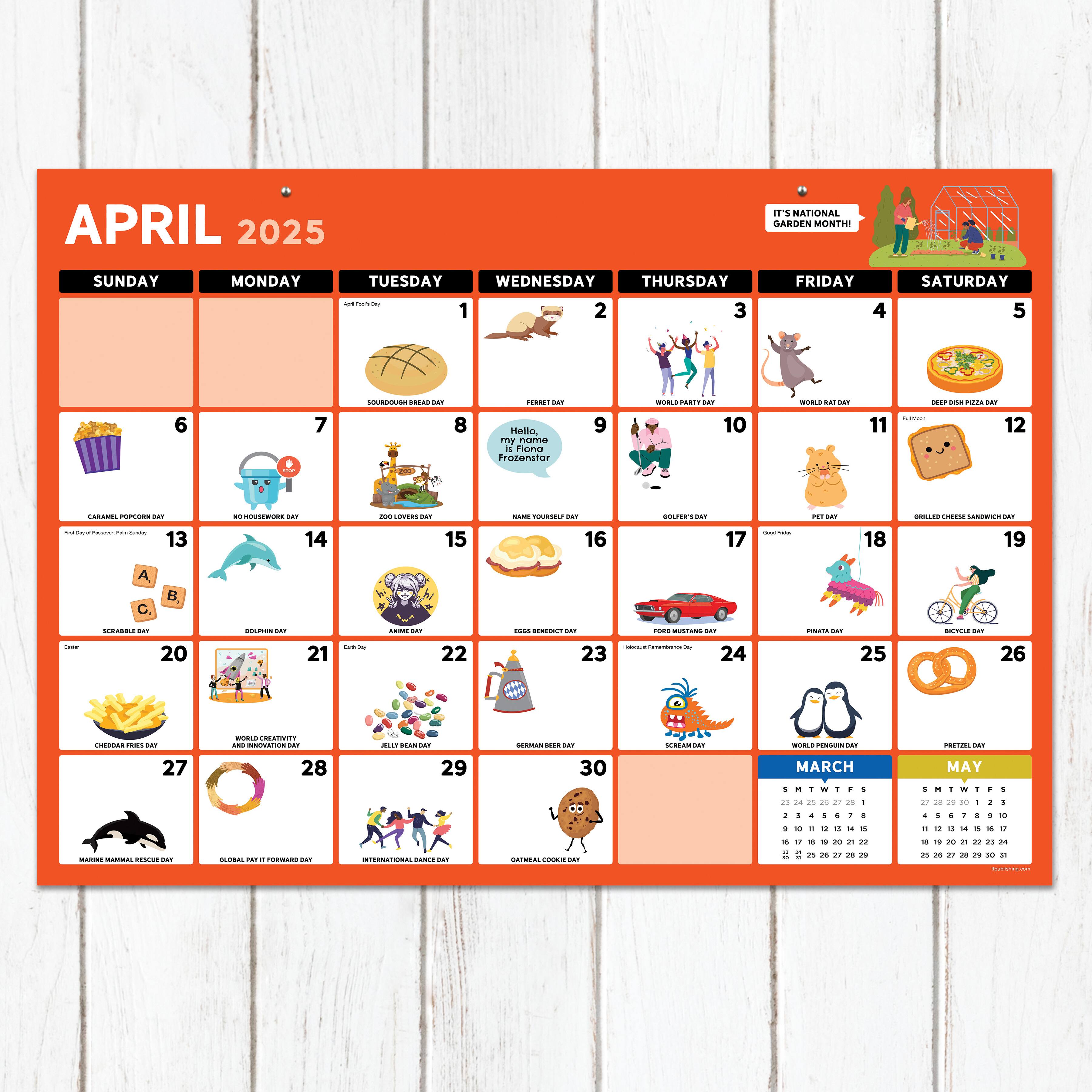 TF Publishing Medium 2025 Every Day is a Holiday Monthly Blotter Desk Pad Calendar