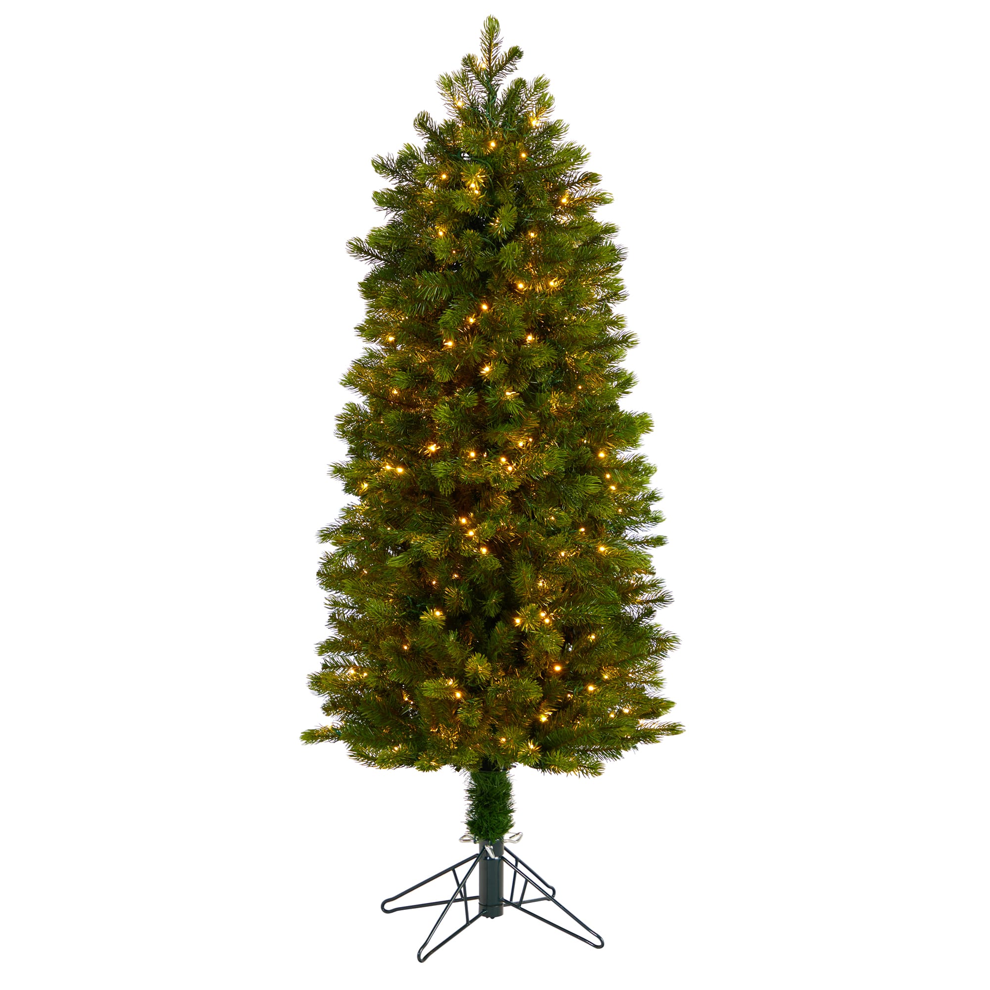 5ft. Pre-Lit Slim Colorado Mountain Spruce Artificial Christmas Tree ...