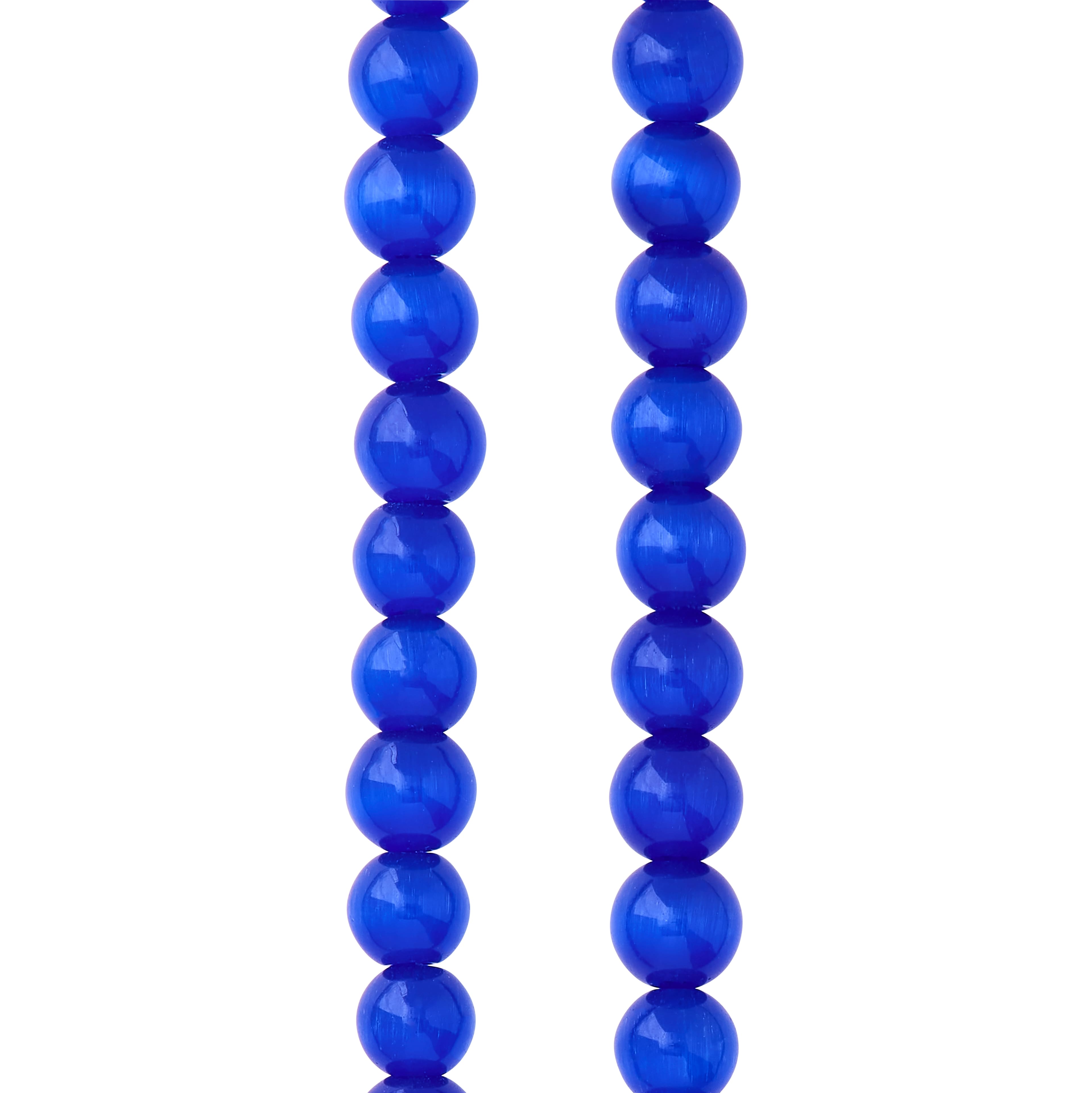 12 Packs: 34 ct. (408 total) Cobalt Blue Cat's Eye Glass Round Beads, 8mm by Bead Landing™