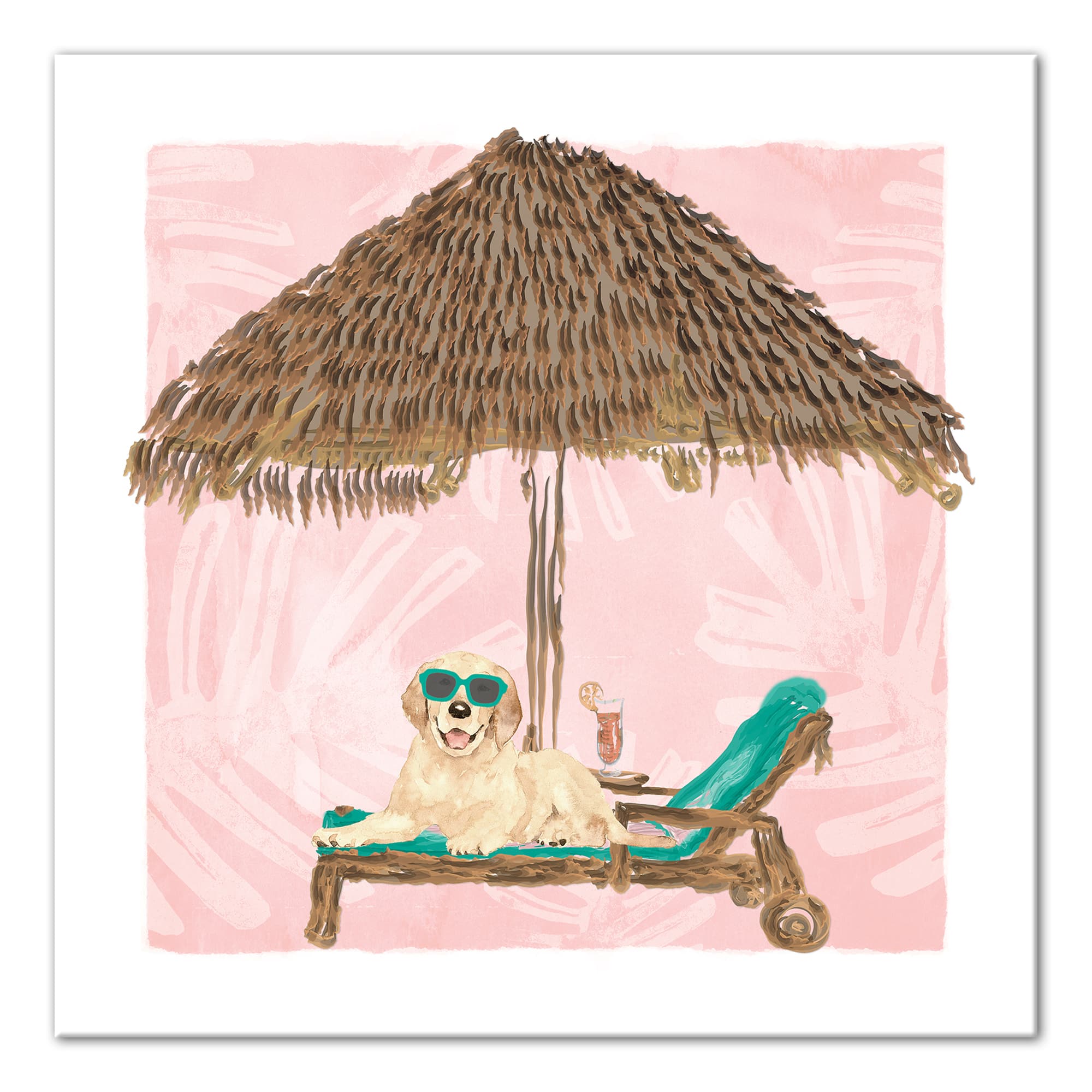 Lounging Golden Retriever 4 Canvas Wall Art