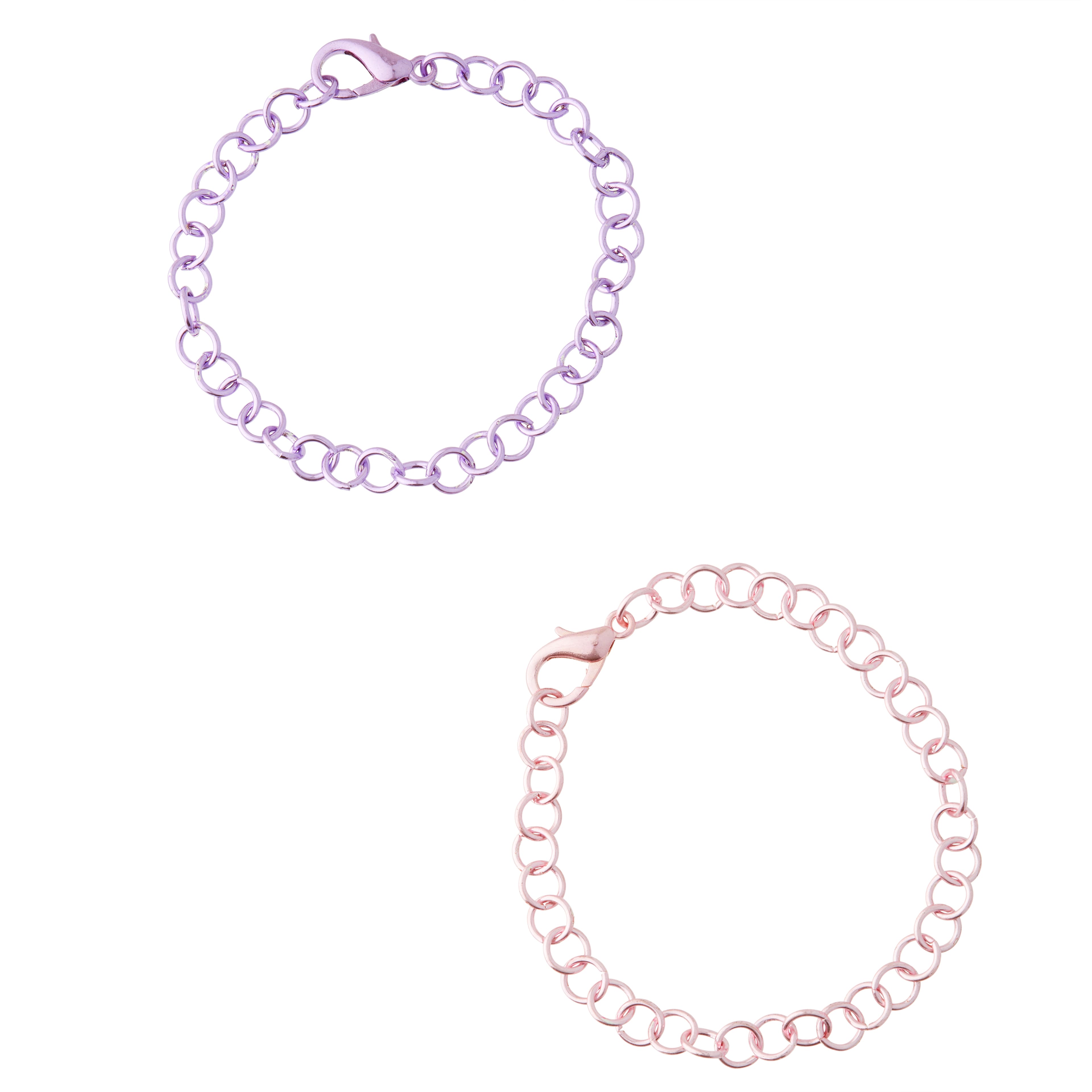 Pink &#x26; Purple Chain Bracelets by Creatology&#x2122;