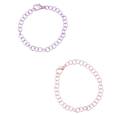 Pink & Purple Chain Bracelets by Creatology™