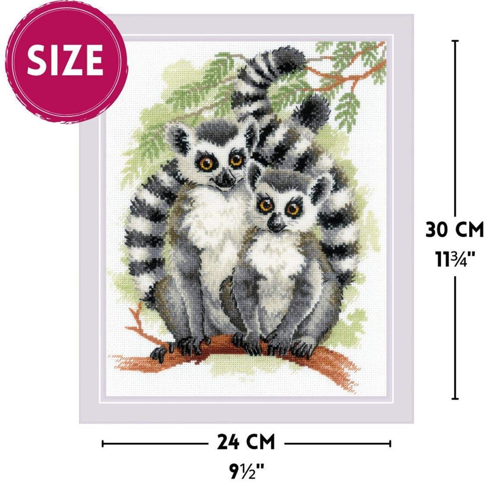 RIOLIS Lemurs Counted Cross Stitch Kit