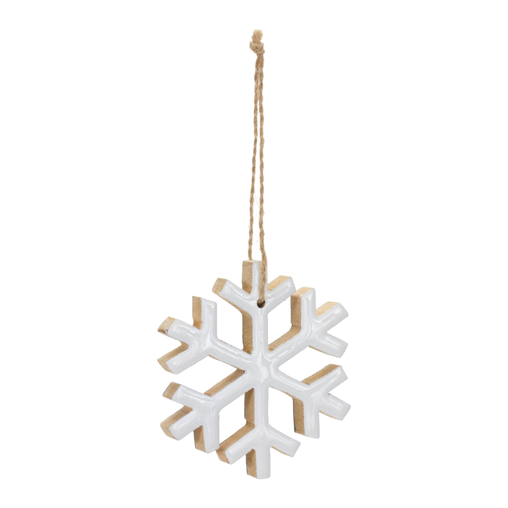 12ct. 4&#x22; White Snowflake Ornament
