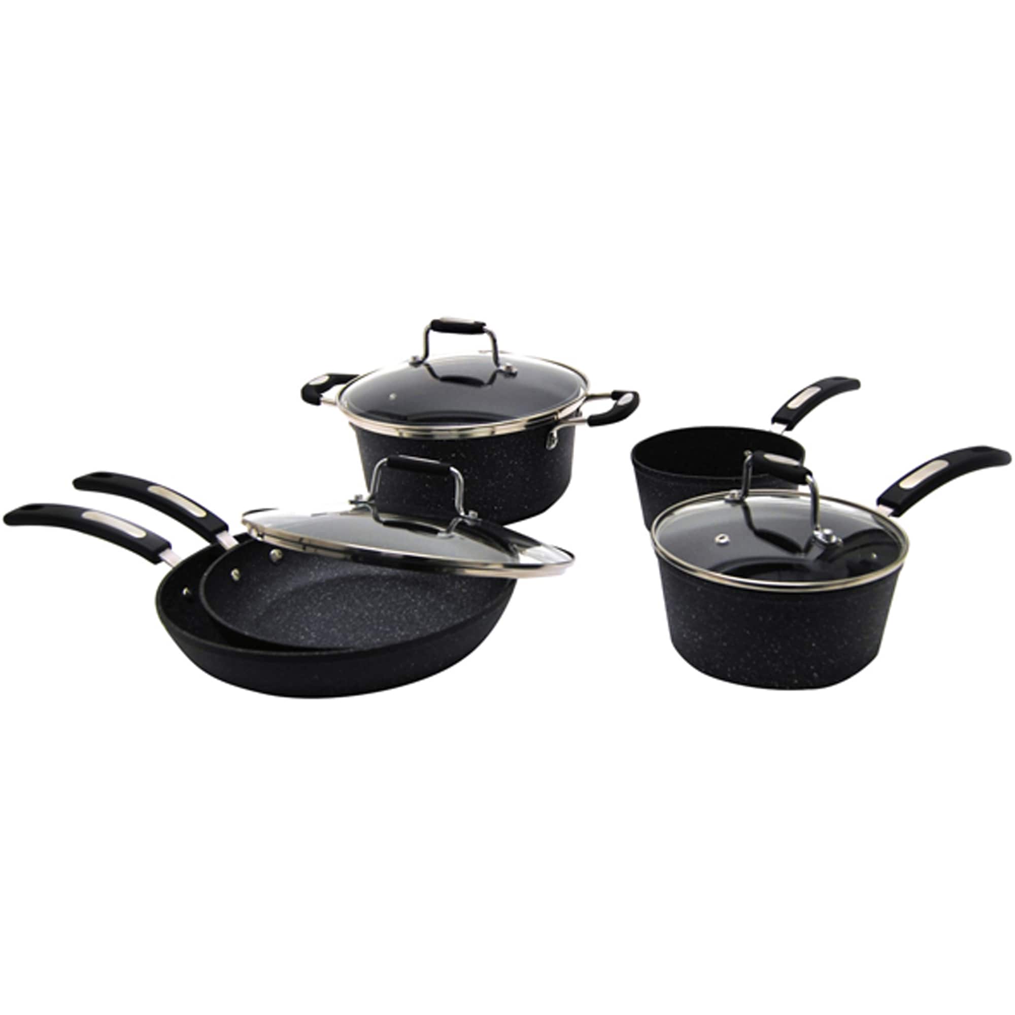 THE ROCK by Starfrit 8-Piece Cookware Set With Bakelite Handles