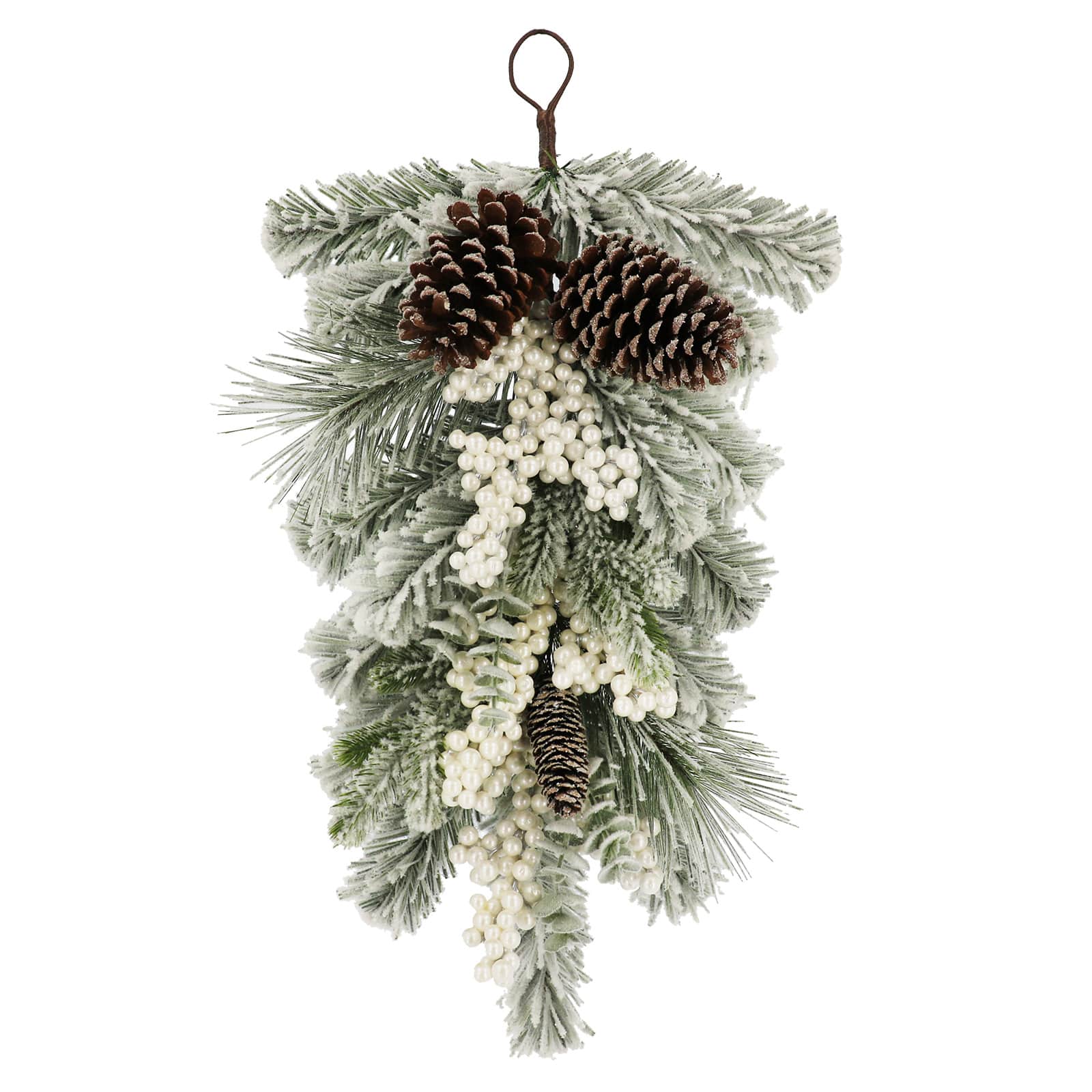 24&#x22; Snowy Pine &#x26; White Berry Teardrop by Ashland&#xAE;