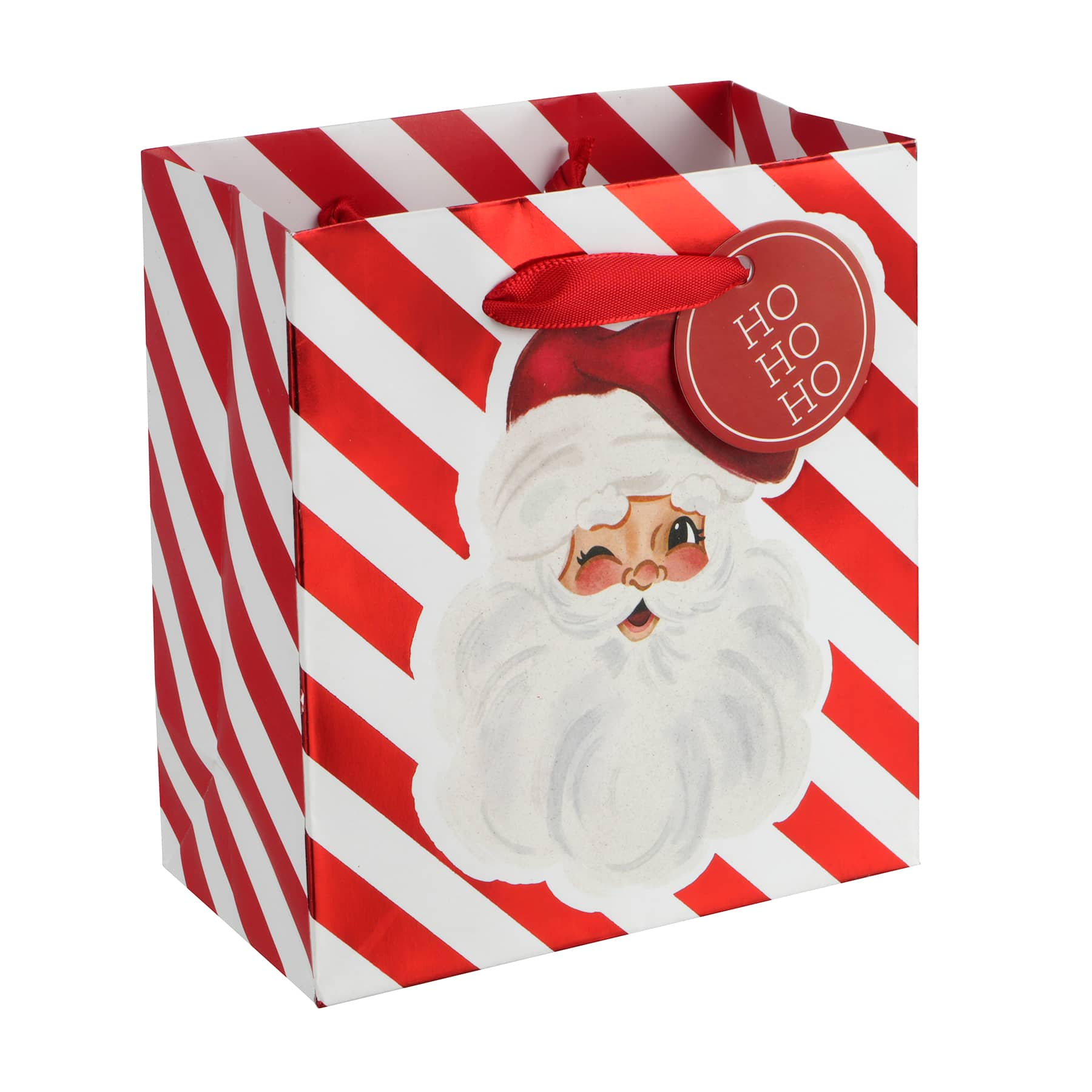 Mini Red Striped Santa Gift Bags, 4ct. by Celebrate It&#x2122; Christmas