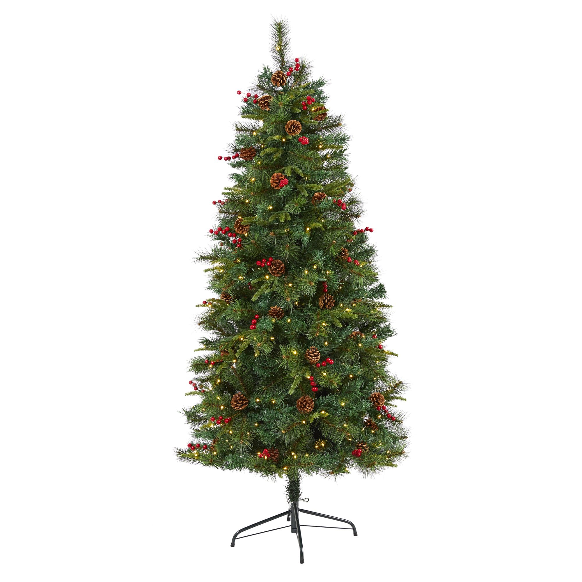 6ft. Pre-Lit Mixed Pine Artificial Christmas Tree, Clear LED Lights
