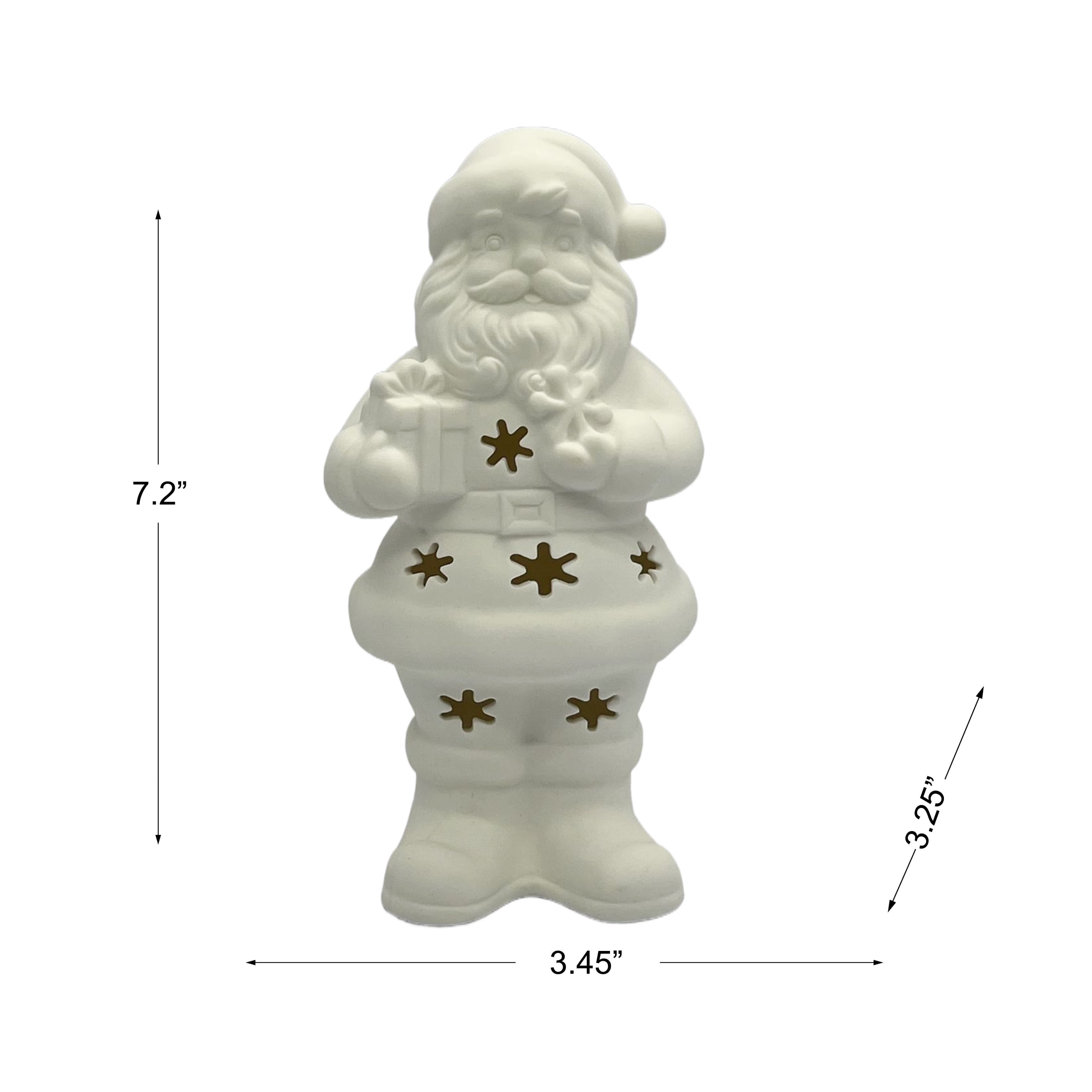7.25&#x22; LED DIY Ceramic Snowflake Santa D&#xE9;cor by Make Market&#xAE;