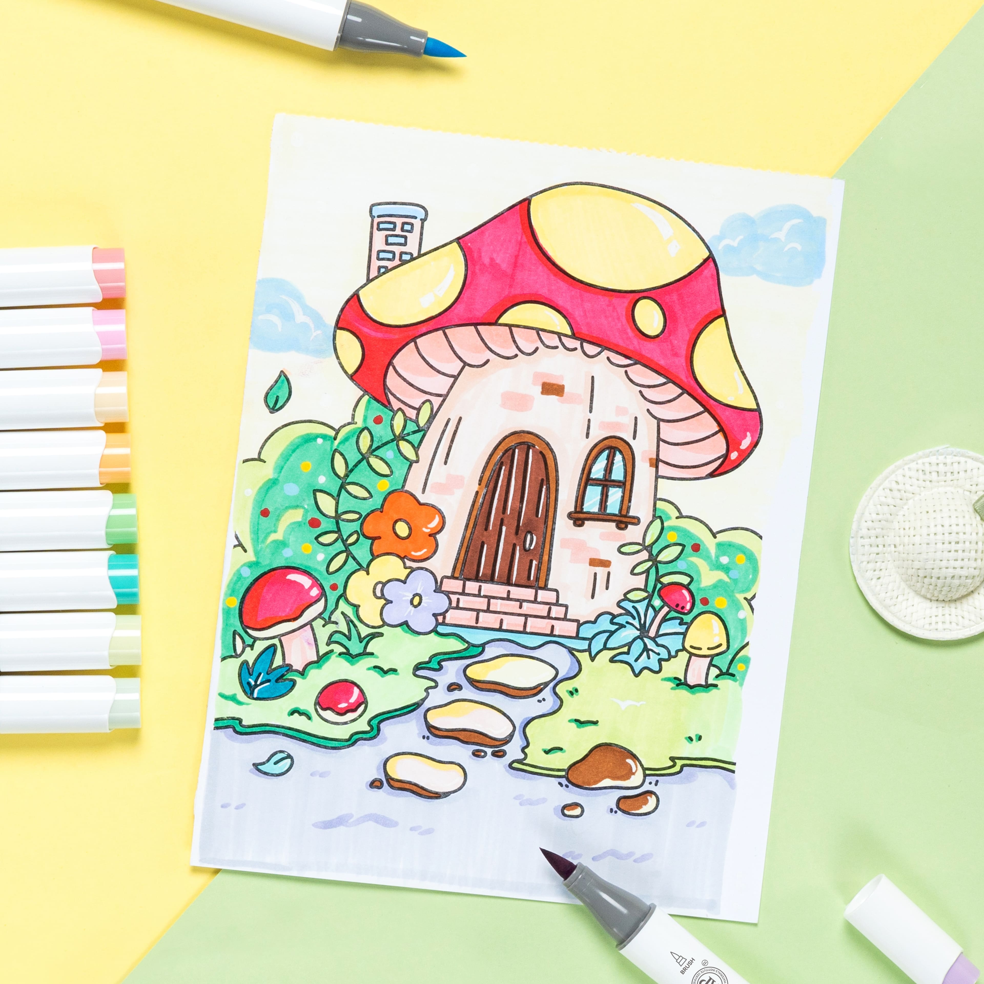 Ohuhu® Honolulu Brush & Chisel Dual Tip Pastel Tones Marker Set