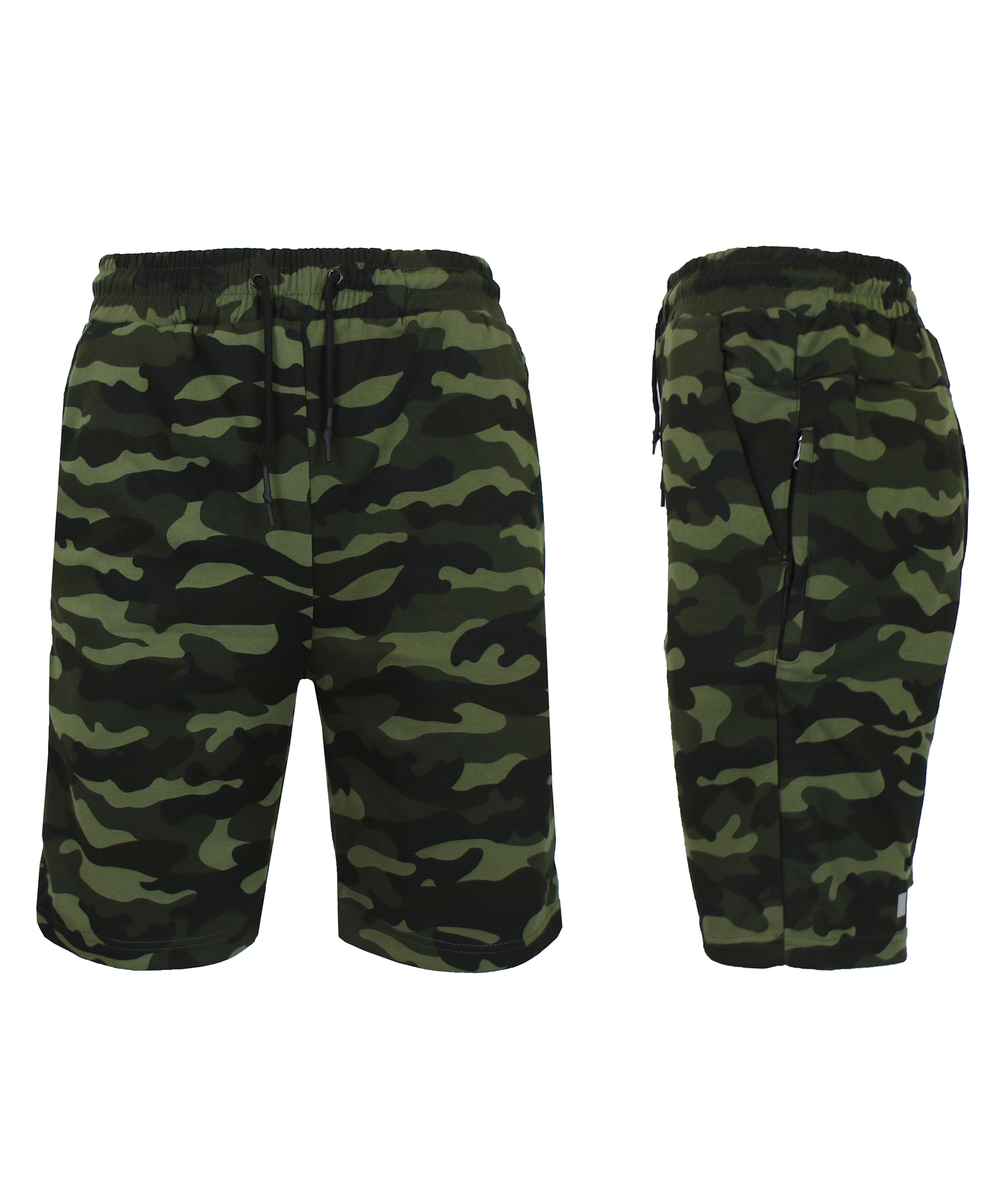 Galaxy By Harvic Men's Tech Fleece Jogger Sweat Lounge Shorts with Long Zipper Side Pocket