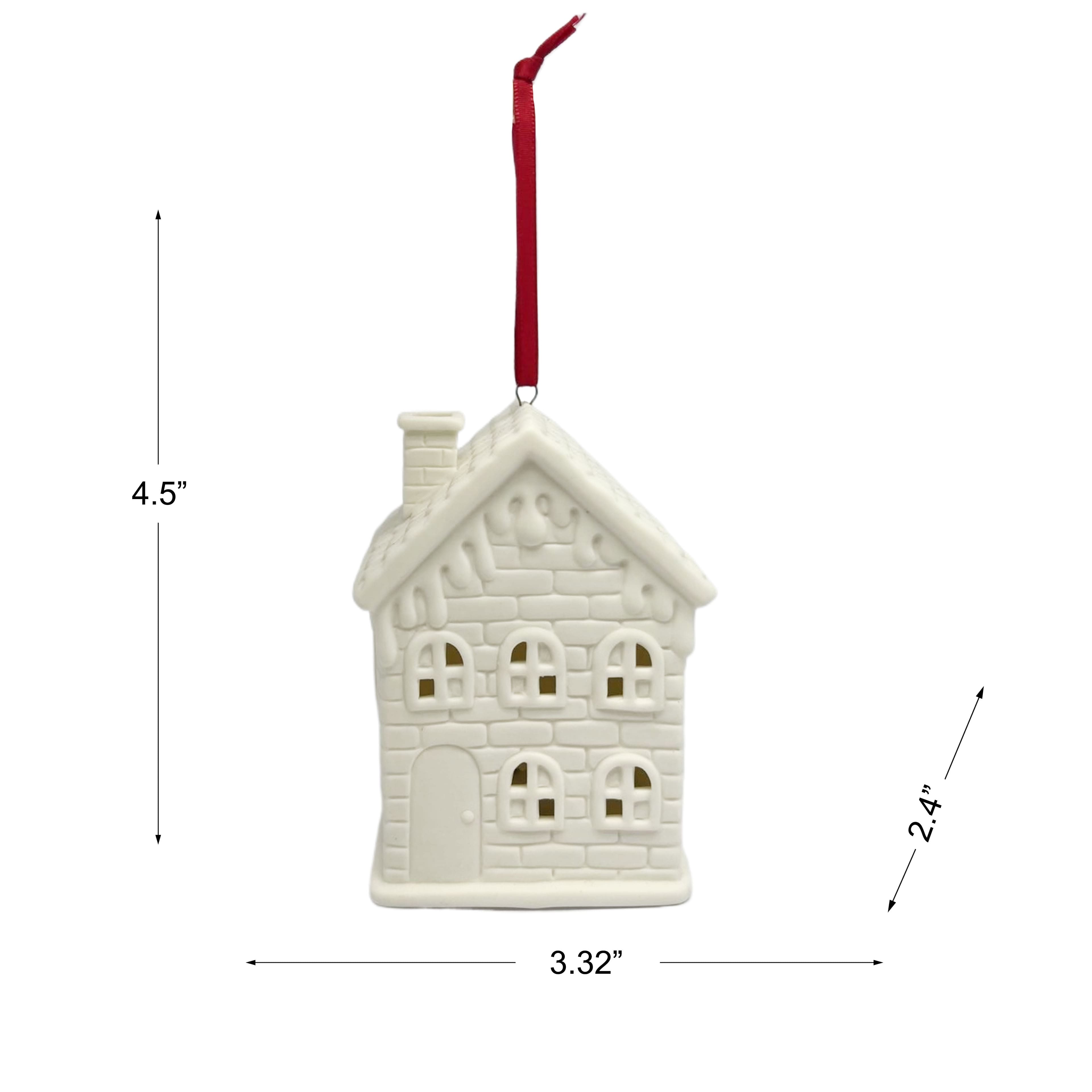 4.5&#x22; House DIY LED Ceramic Ornament by Make Market&#xAE;