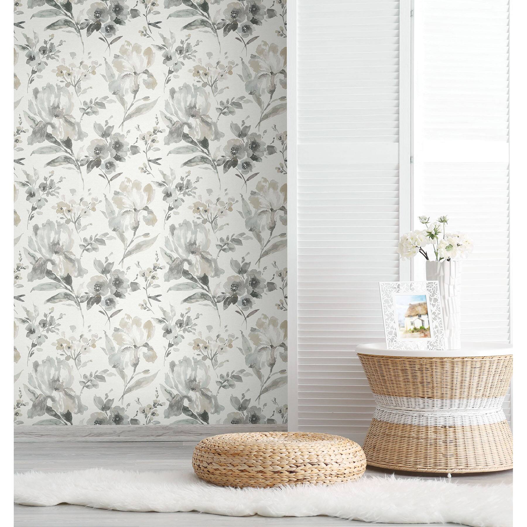 RoomMates Gray Iris Peel & Stick Wallpaper