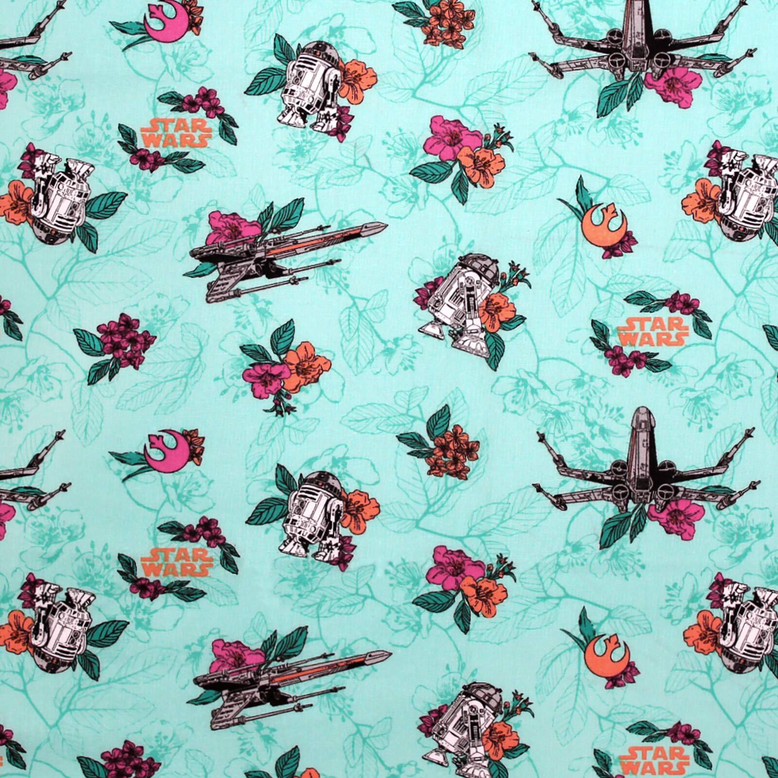 Buy The Camelot Fabrics Star Wars Turquoise Droid Xwing Fabric At Michaels Com