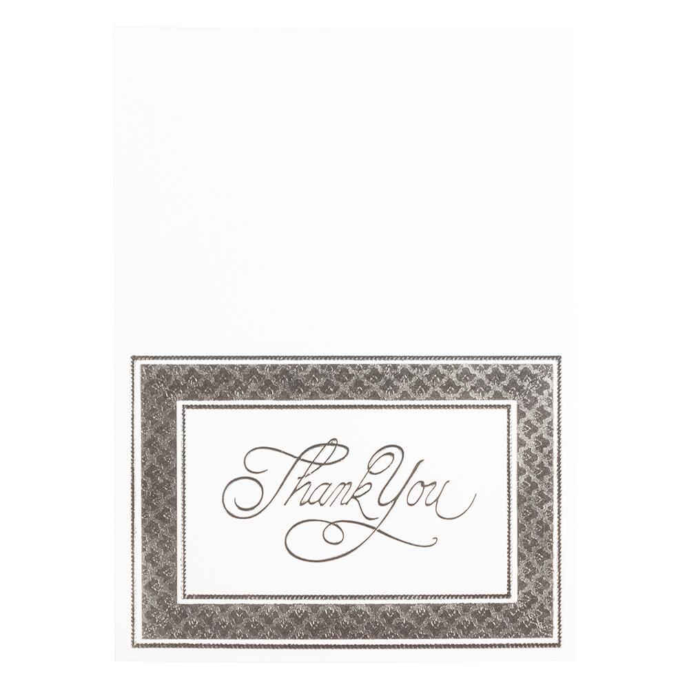 JAM Paper Thank You Card Set with Silver Border