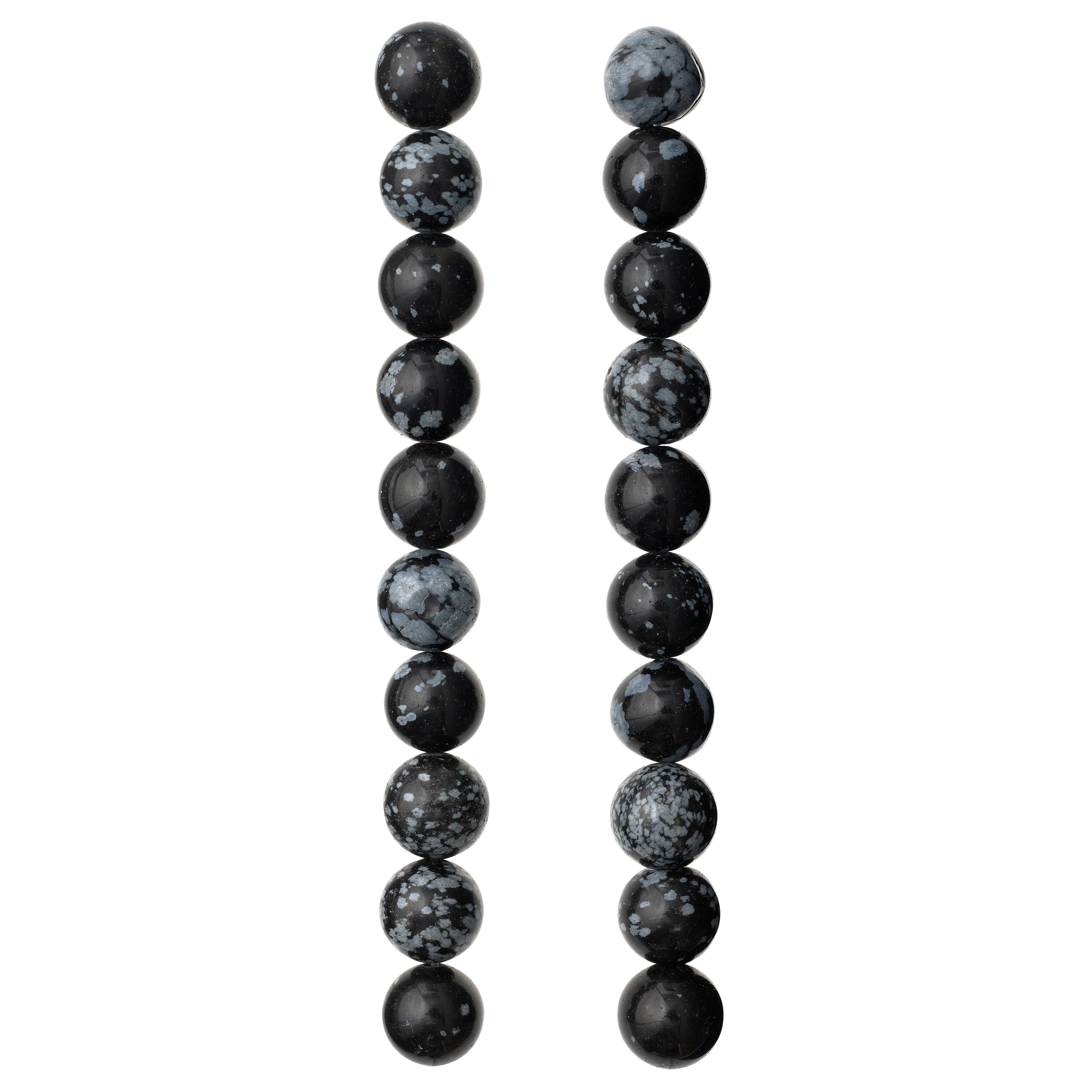 12 Pack: Black & Grey Jasper Round Beads, 10mm by Bead Landing™
