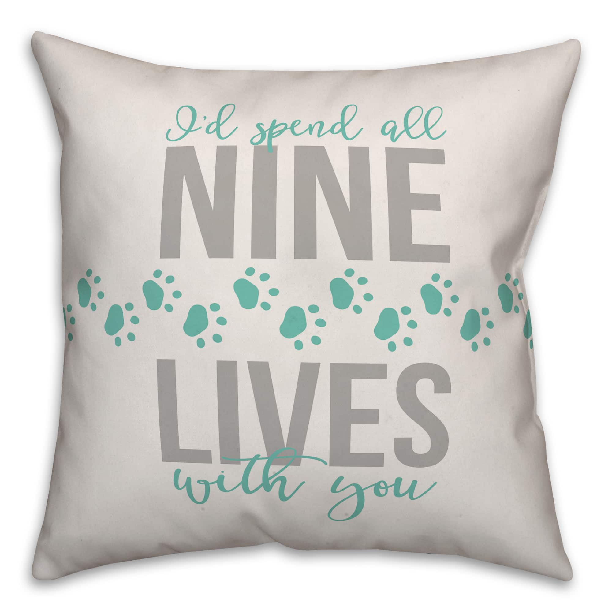 Nine Lives Throw Pillow