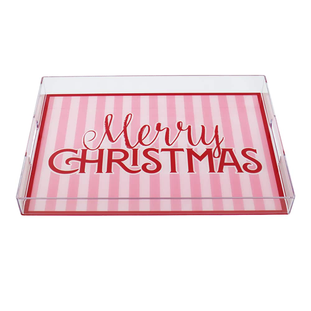 13.75&#x22; Pink Merry Christmas Tray by Ashland&#xAE;