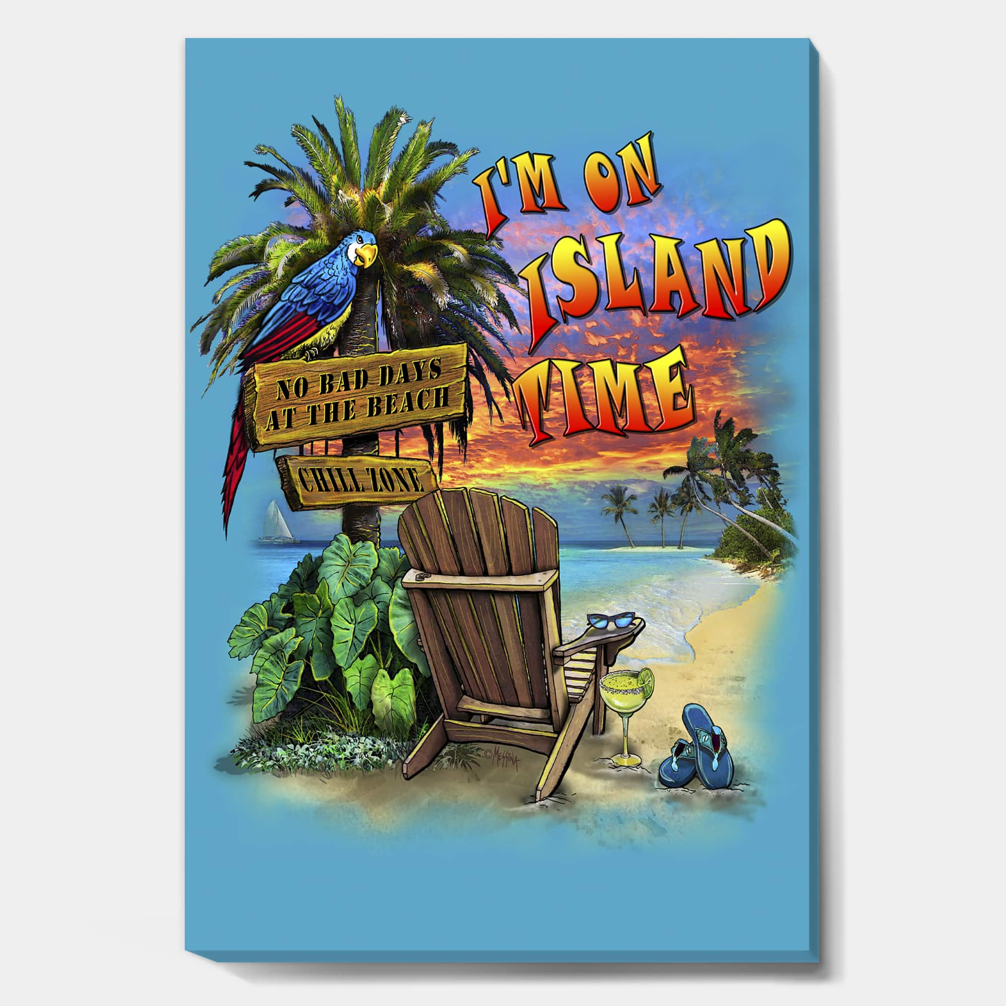 Designart - Tropical Vibes Island Time - Cottage Canvas Wall Art