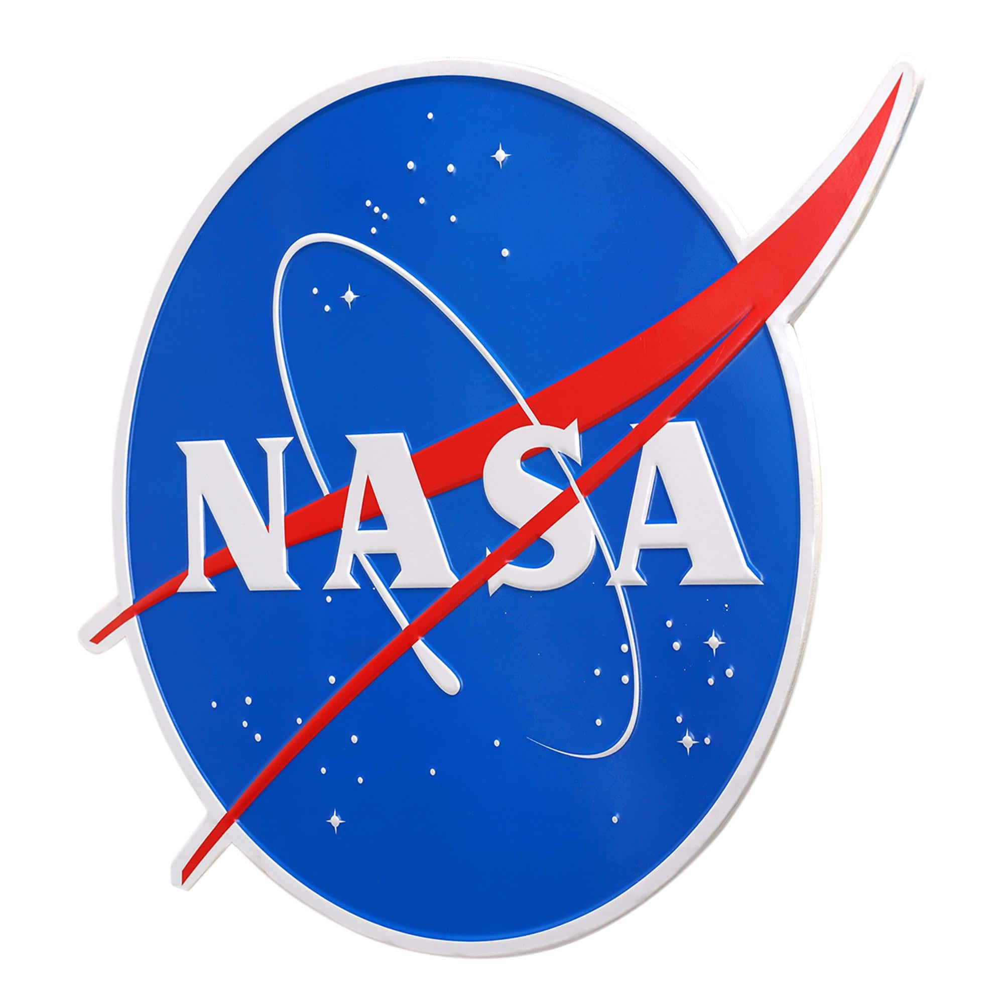 NASA Space Logo Embossed Shaped Metal Wall Sign