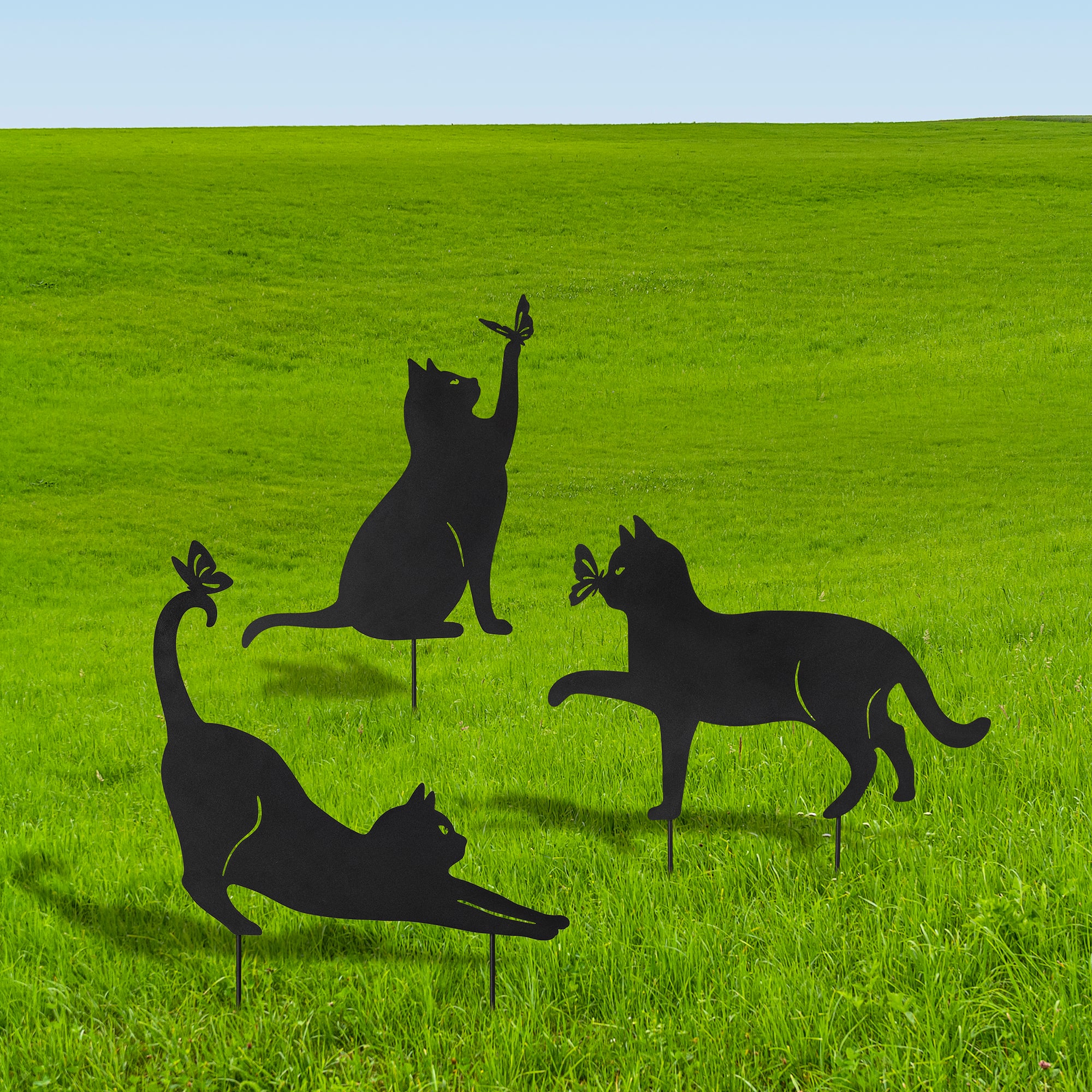 Glitzhome&#xAE; 20.5&#x22; Multi-Functional Metal Cat Silhouette Pick Set