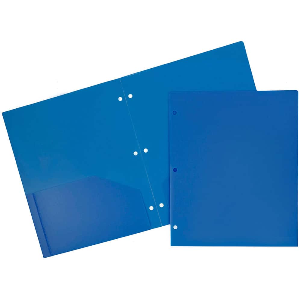 JAM Paper 3-Hole Heavy Duty Plastic Pocket Folder, 6ct.