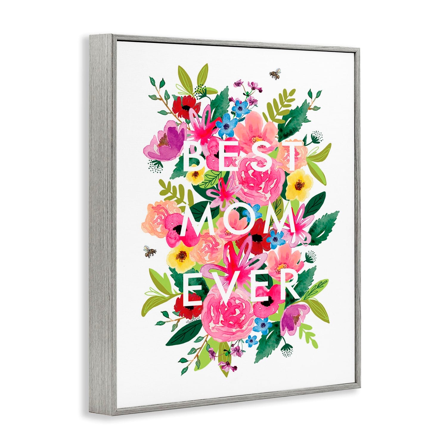 Stupell Industries Floral Best Mom Ever Framed Giclee Art