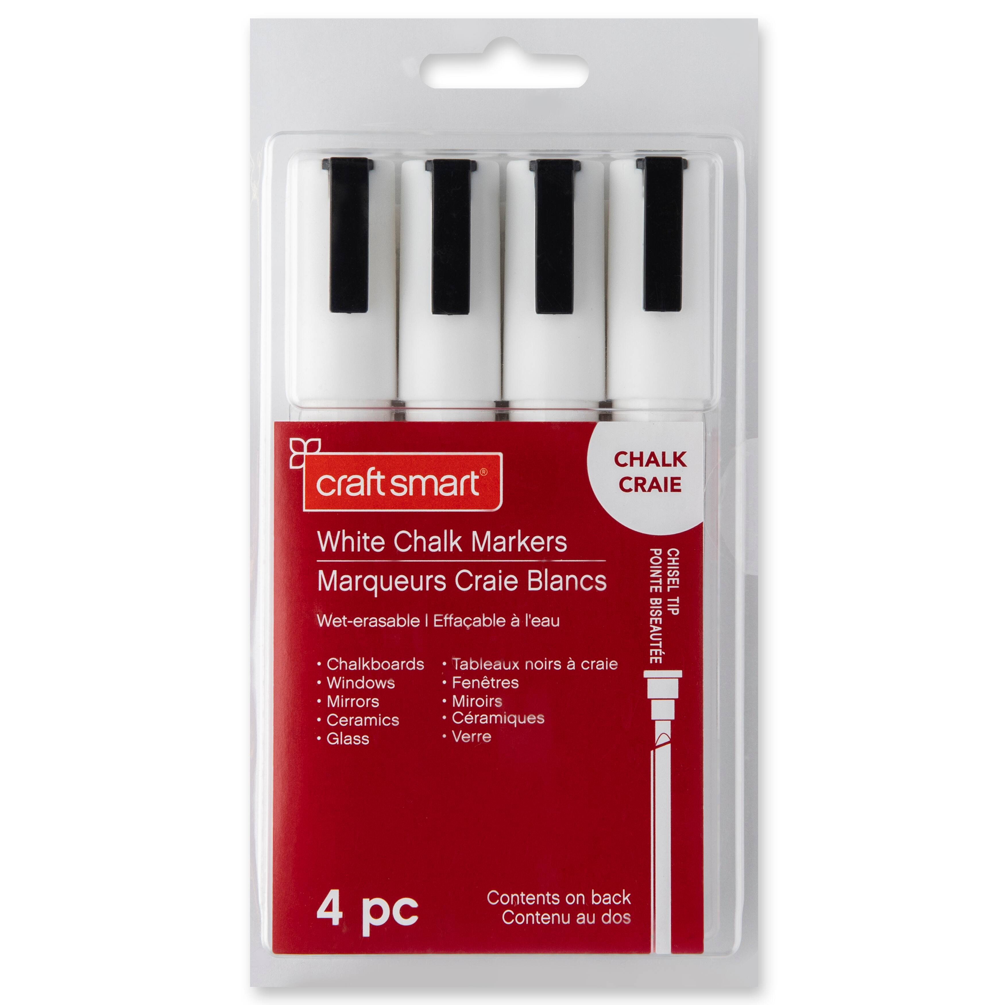 6 Packs: 4 ct. (24 total) White Chisel Tip Chalk Marker Set by Craft Smart&#xAE;