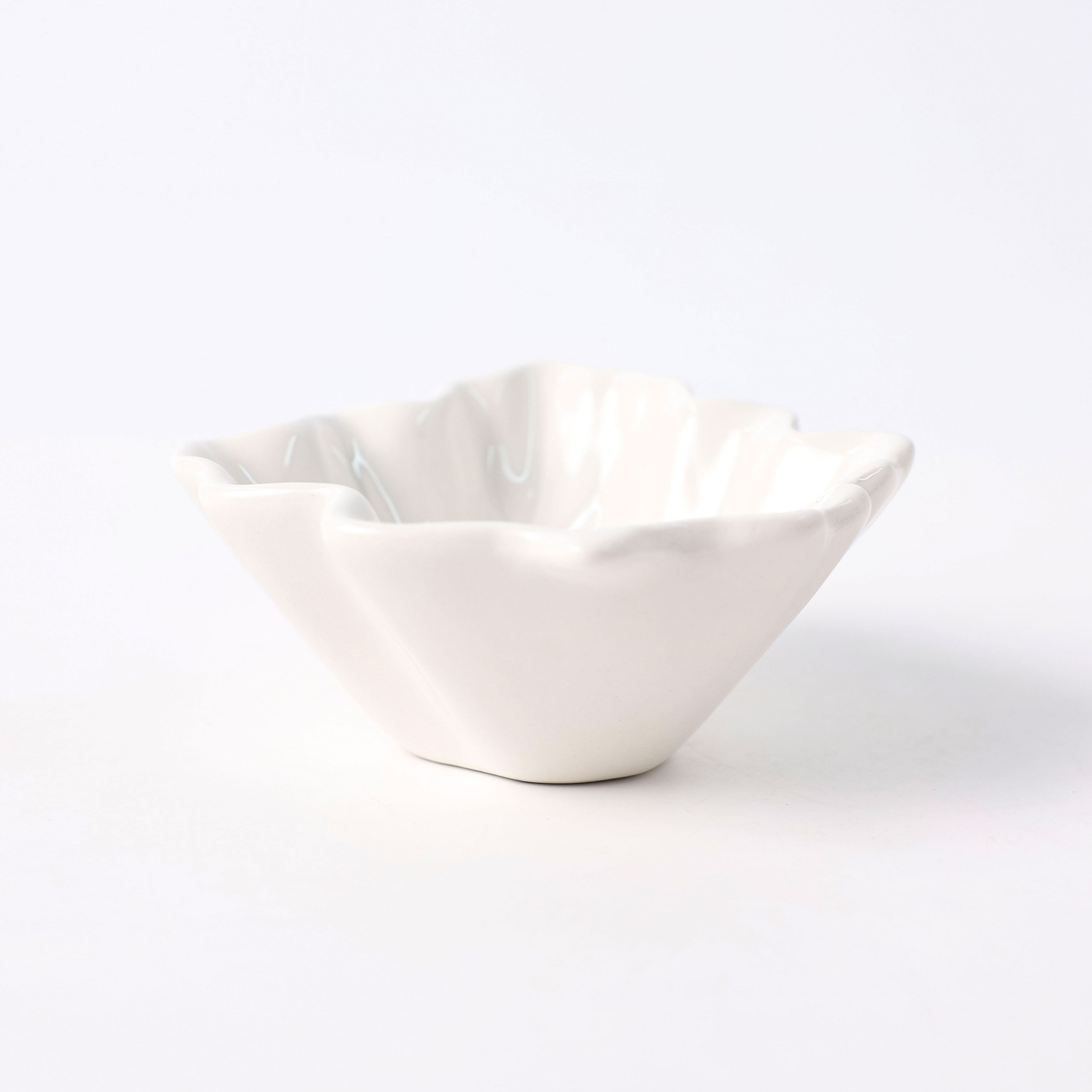 5&#x22; White Leaf Ceramic Bowl by Ashland&#xAE;