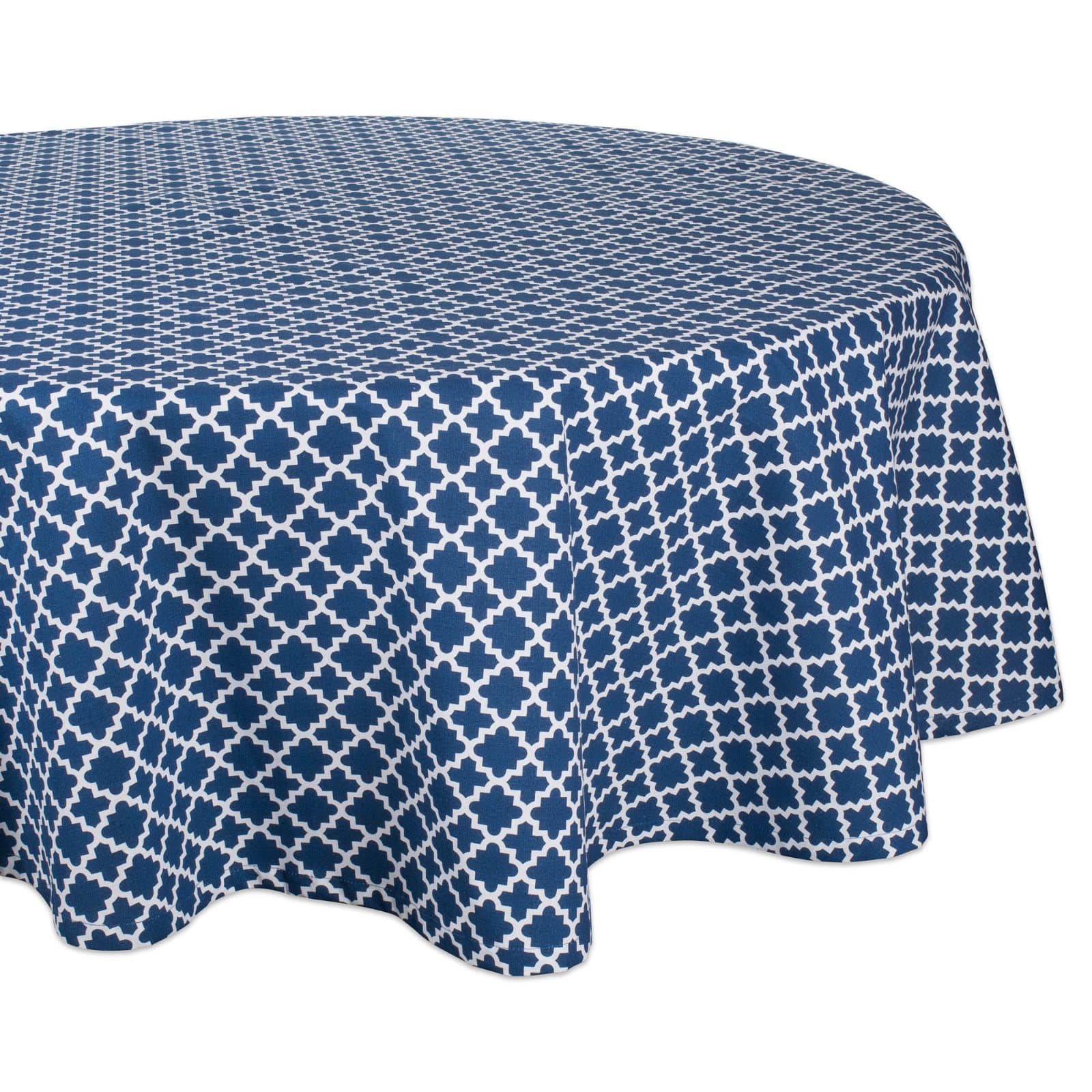 DII&#xAE; 70&#x22; Round Nautical Blue Lattice Tablecloth