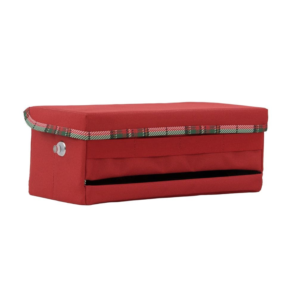 Everything Mary Red &#x26; Plaid Print Ribbon Storage Box
