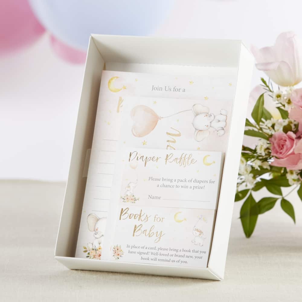 Kate Aspen® Pink Elephant Baby Shower Invitation & Thank You Card Bundle