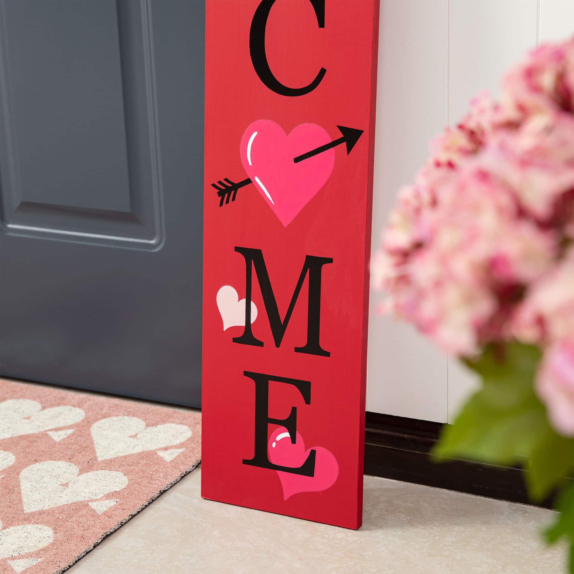 Glitzhome&#xAE; 36&#x22; Valentine&#x27;s Wooden Welcome Porch Sign